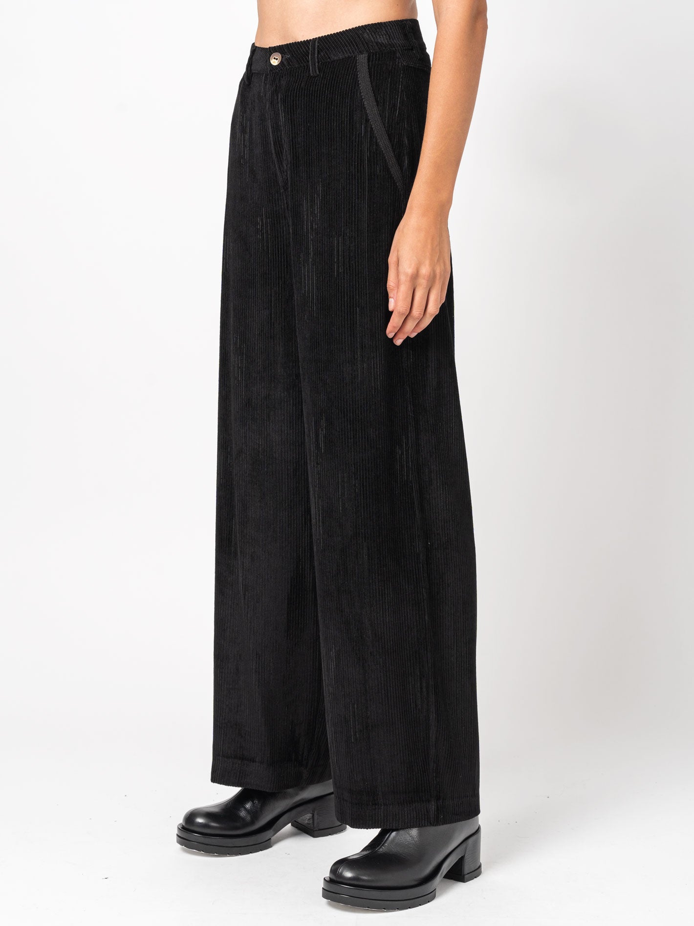 Wide-Leg Corduroy Pants