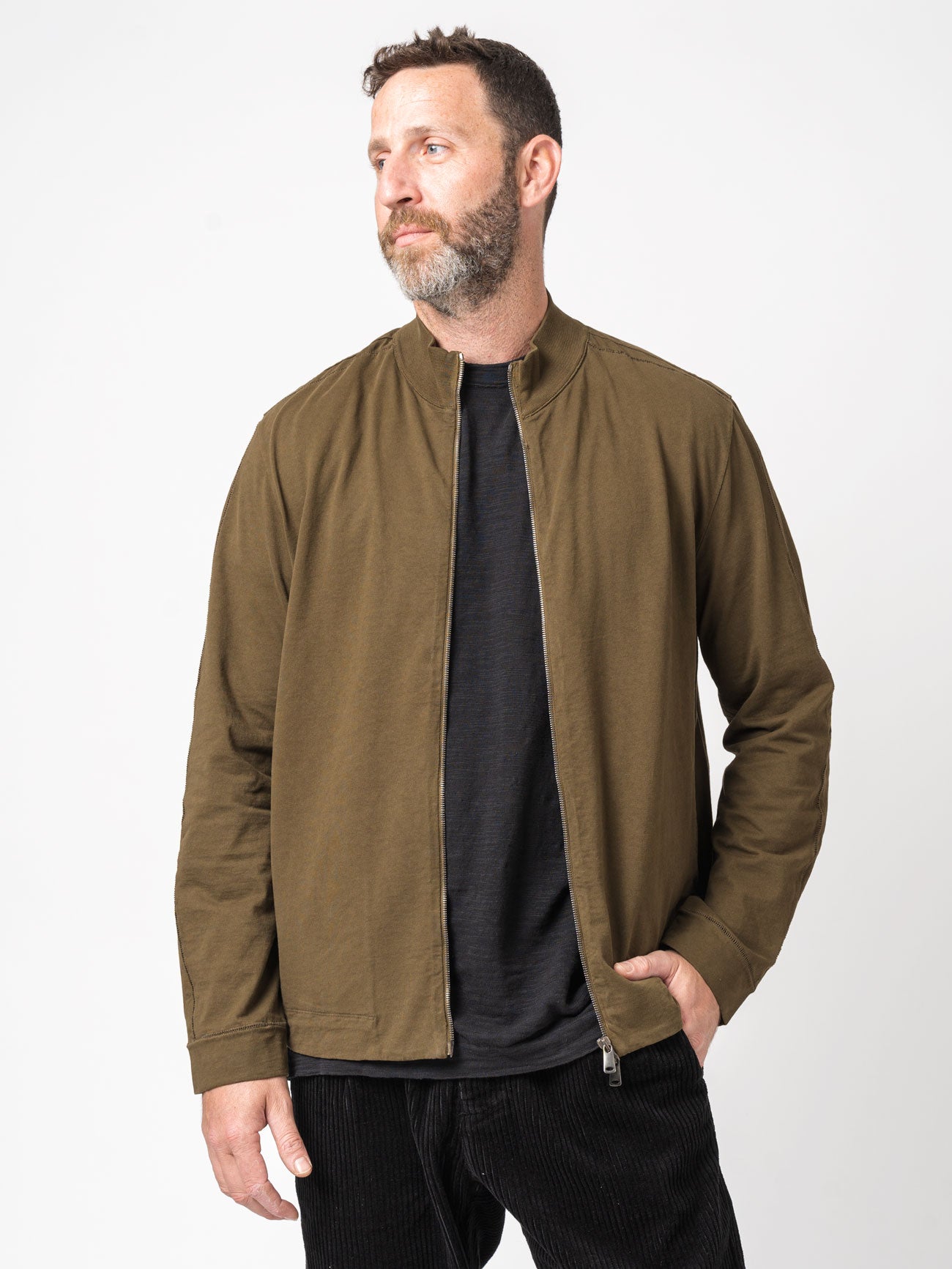 High-Neck Zip-Up Jacket