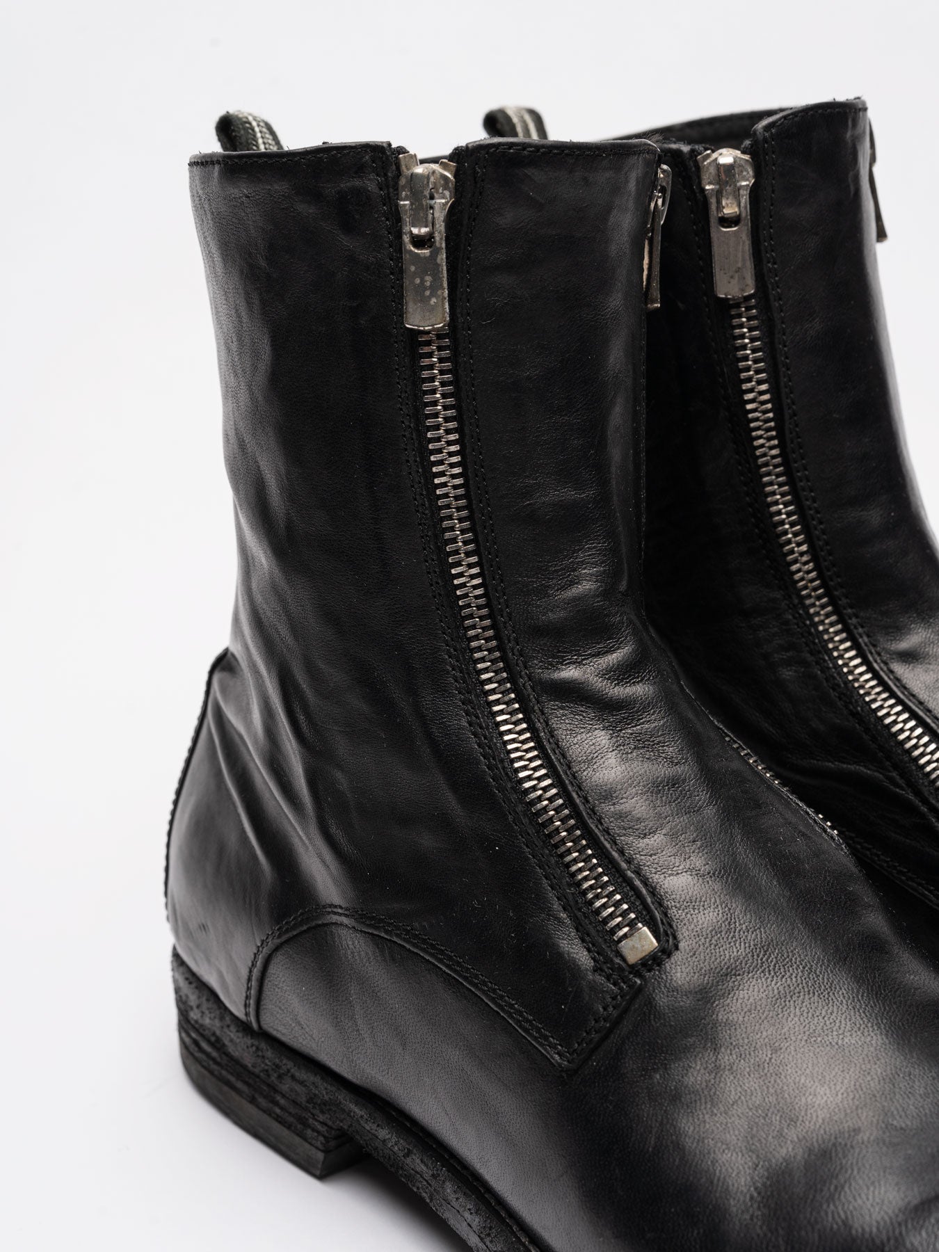 Dual zip Leather Boots