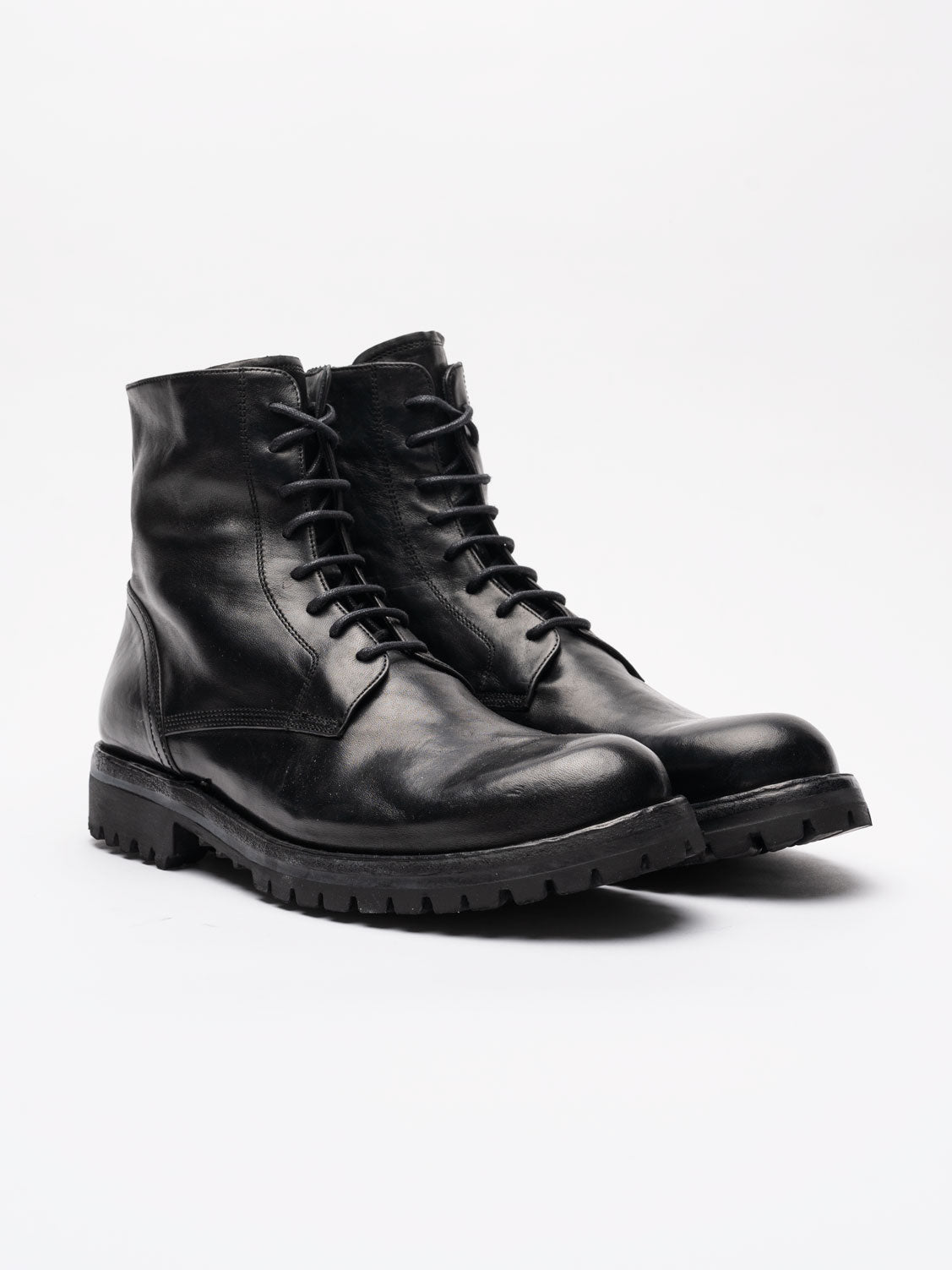 Leather Lace-Up Boots