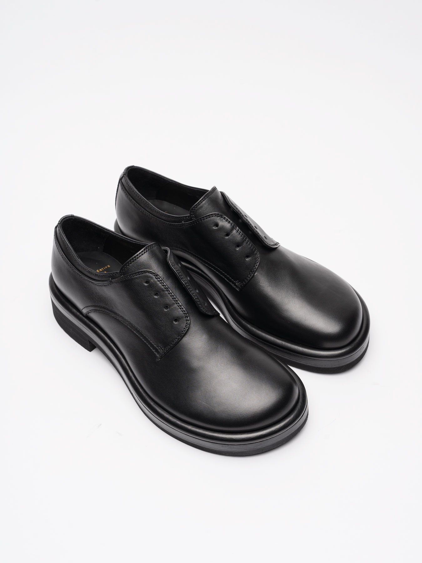 Black Leather Derby Shoes