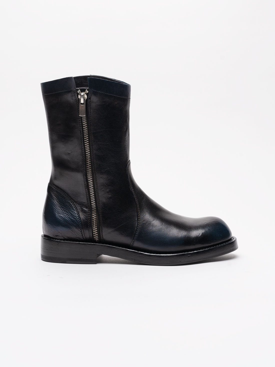 Mid-Calf Leather Boots