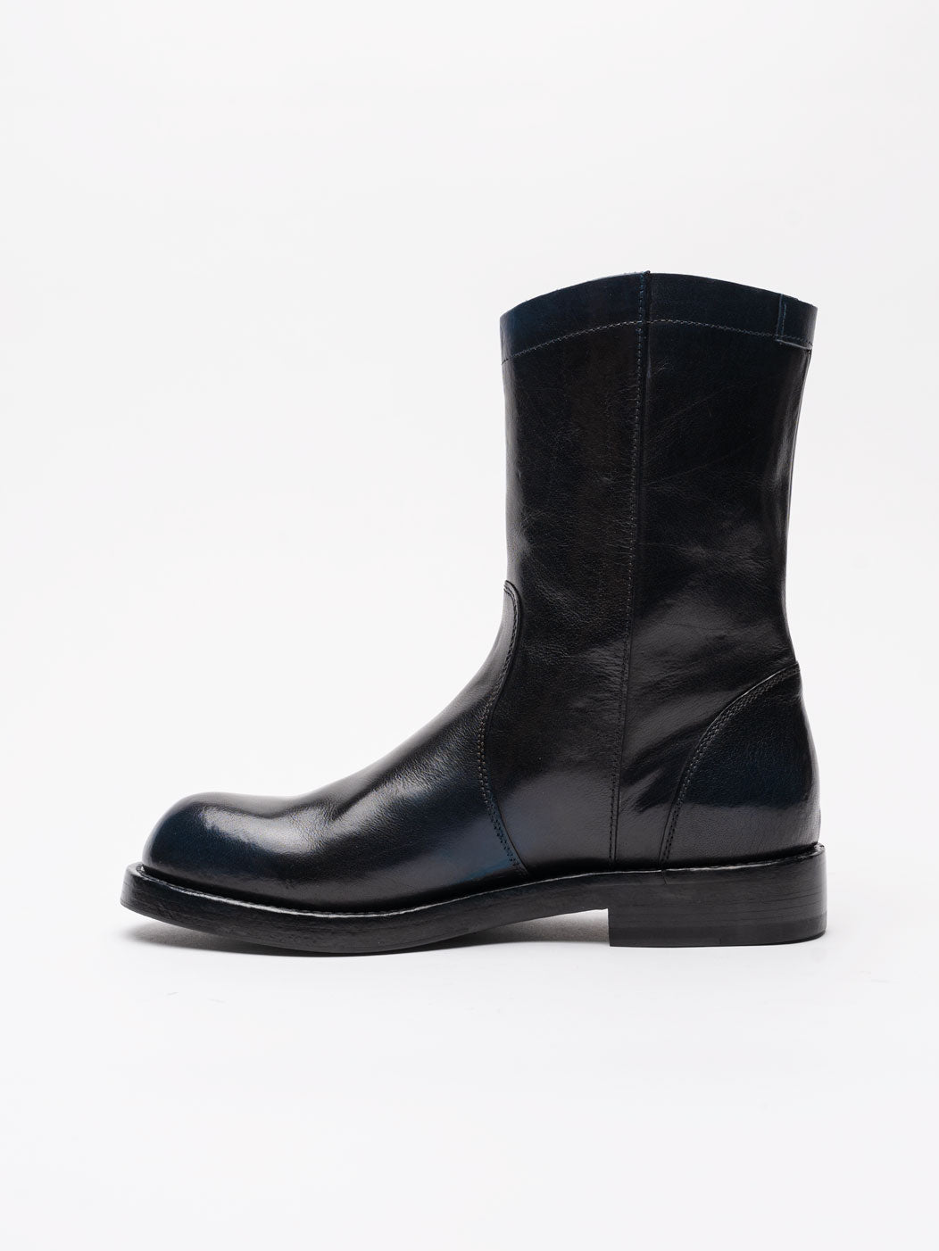 Mid-Calf Leather Boots