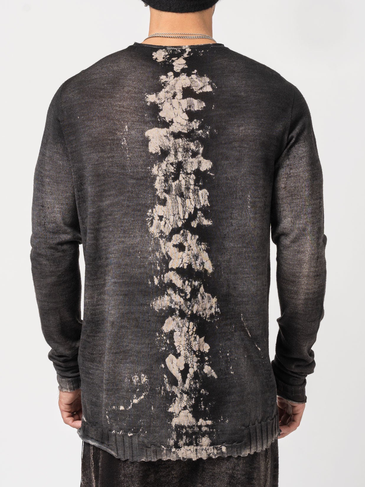 Thin Wool Sweater with Sprayed Earth