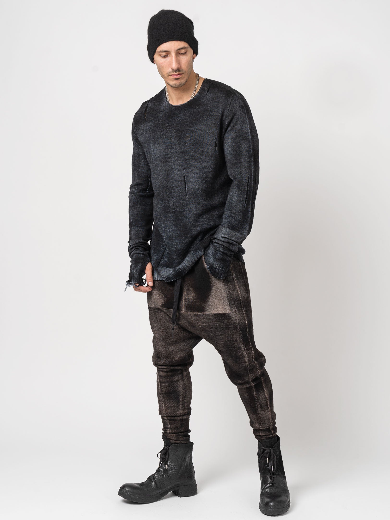 Distressed Medium Wool Sweater