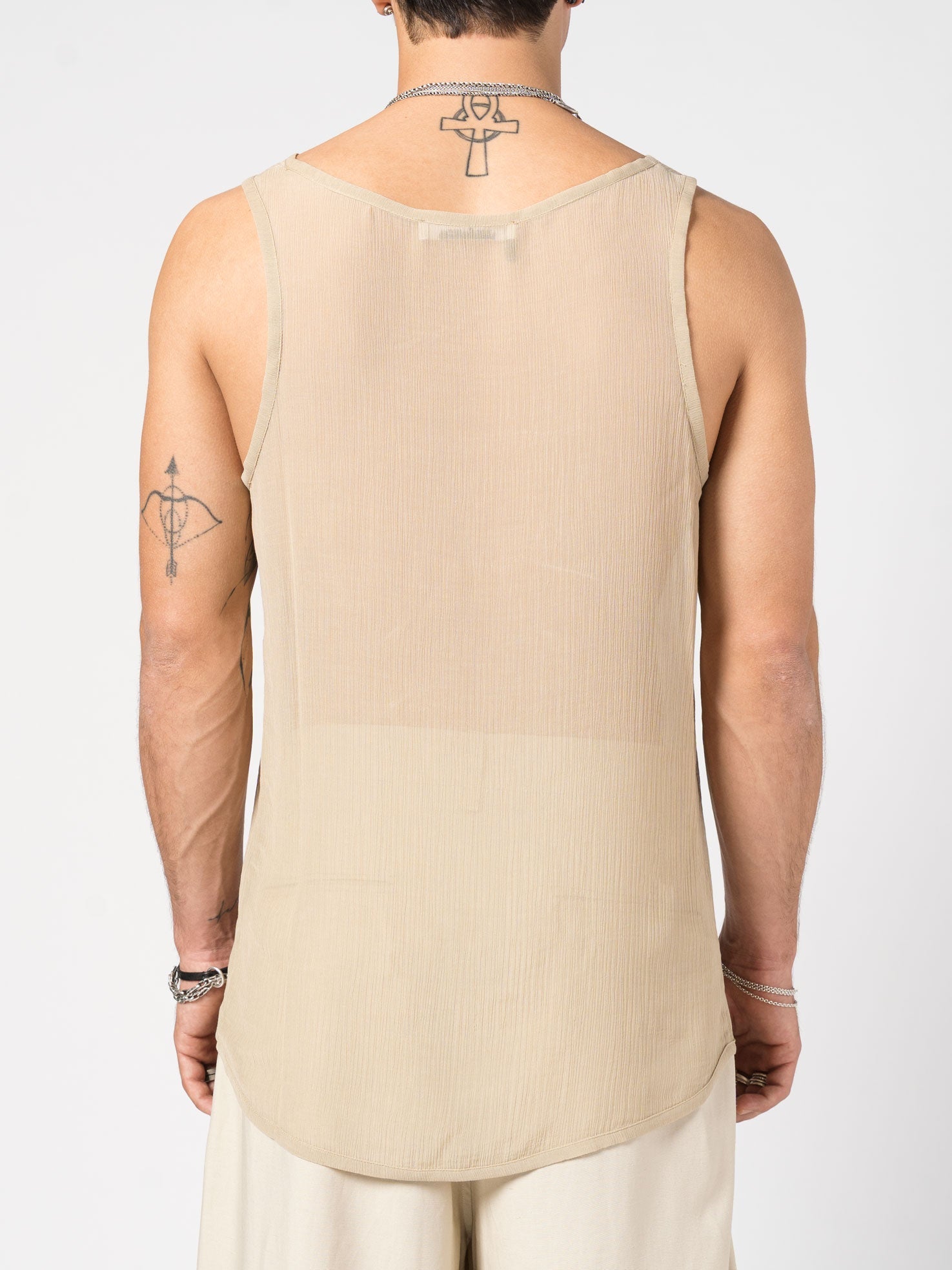 Sheer Textured Tank Top