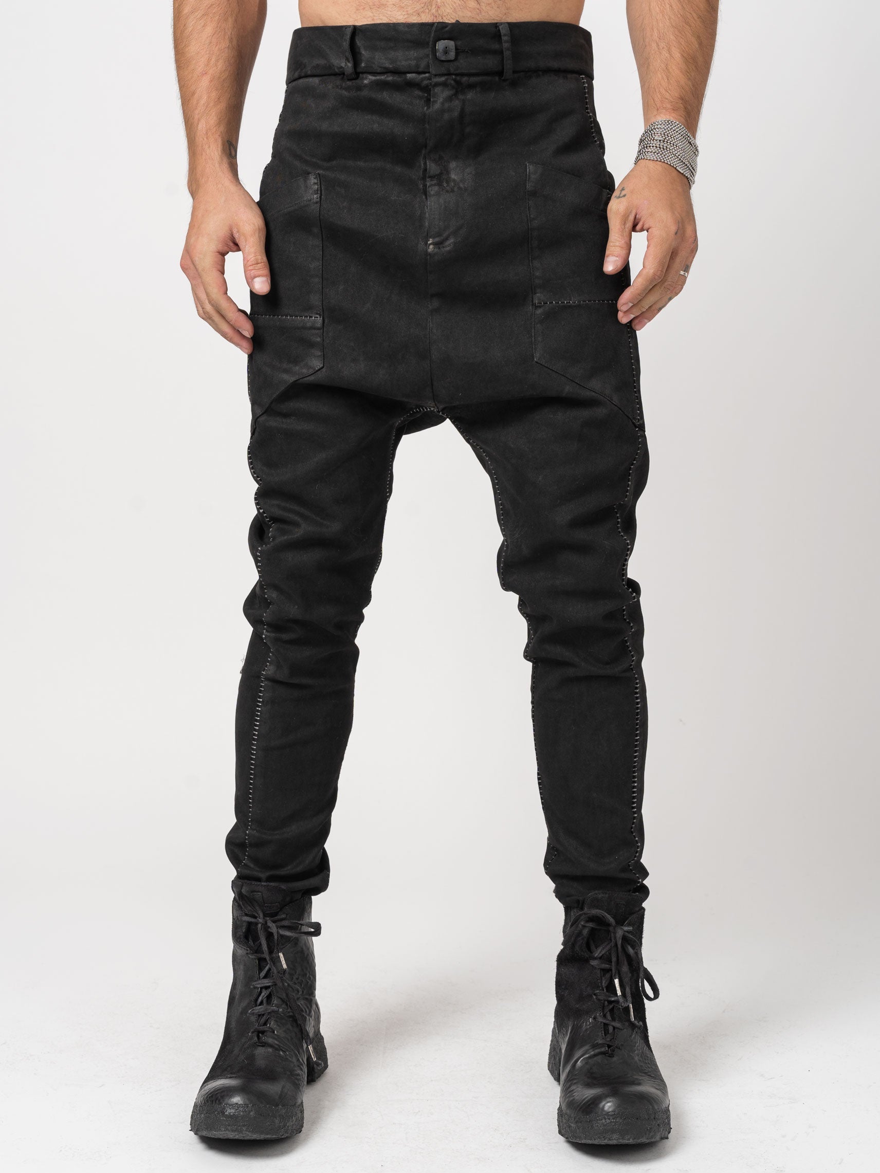 Double Pocket Leather-Effect Pants