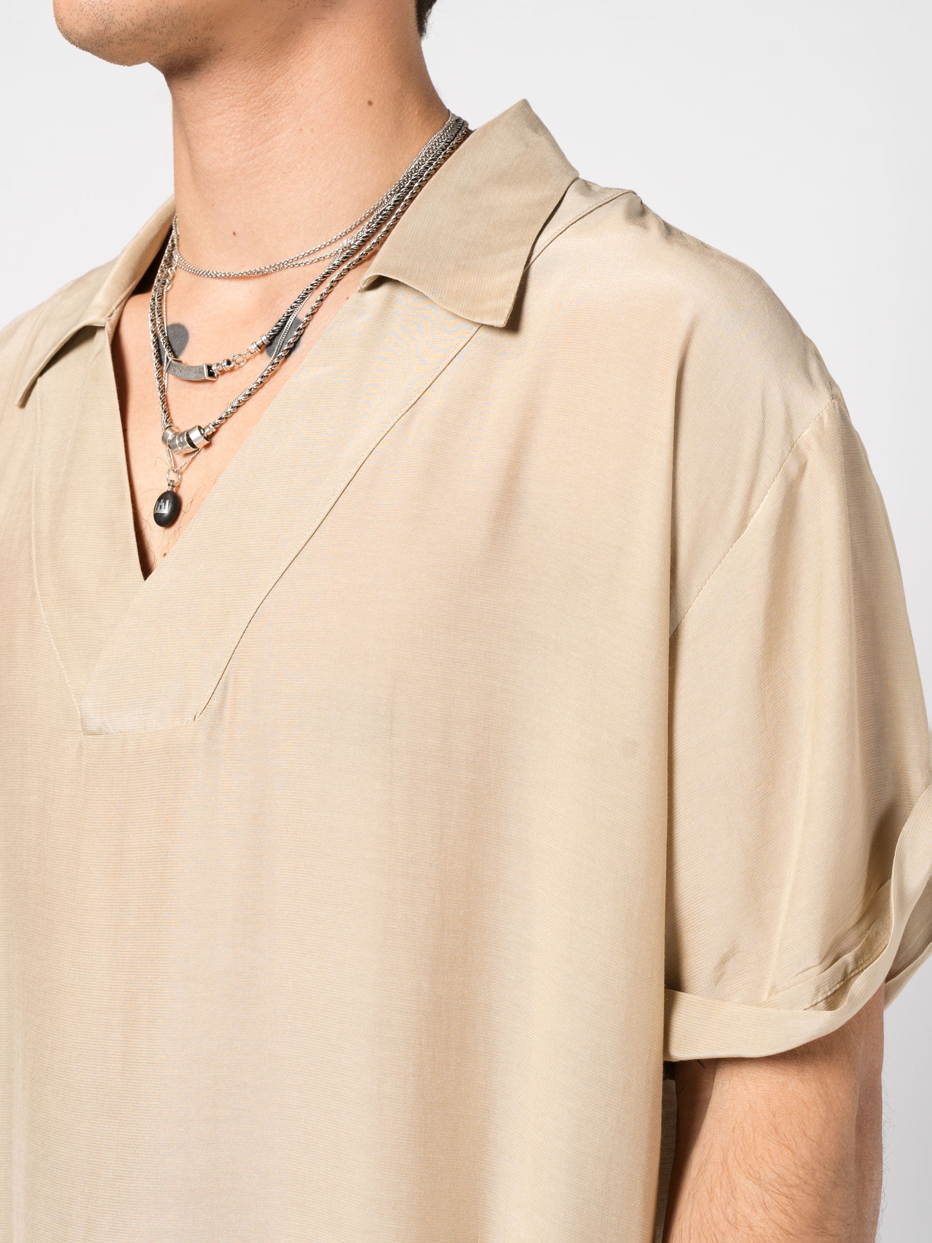 Relaxed-Fit Open-Collar Shirt