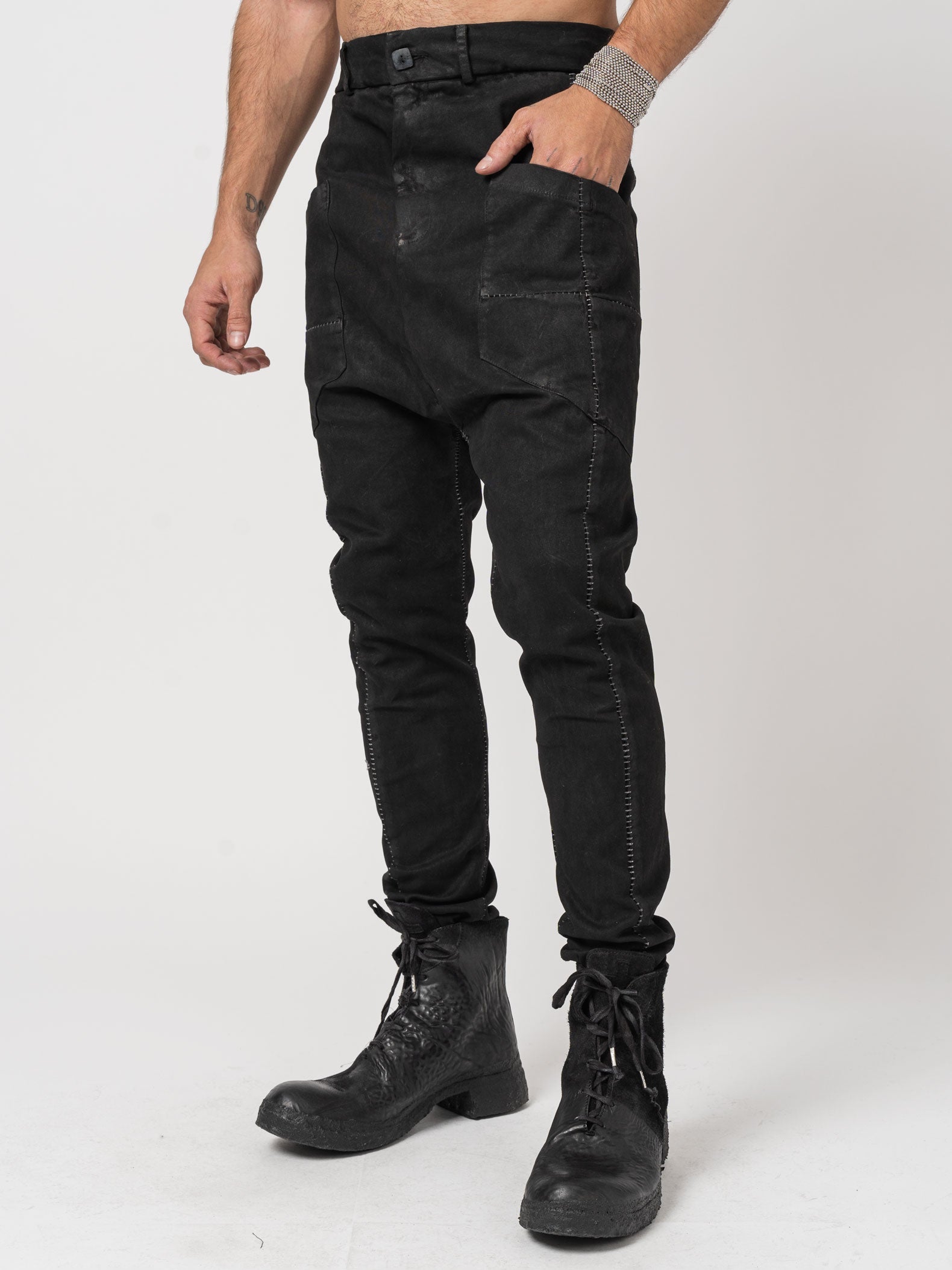 Double Pocket Leather-Effect Pants