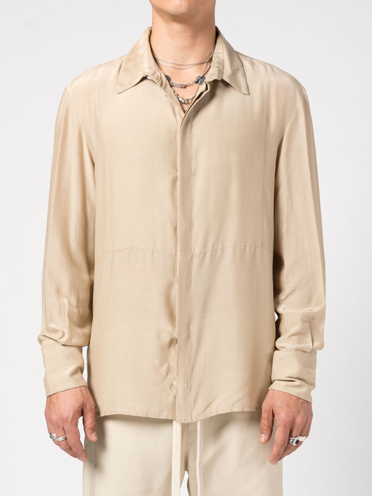 Button-Up Shirt with Concealed Placket