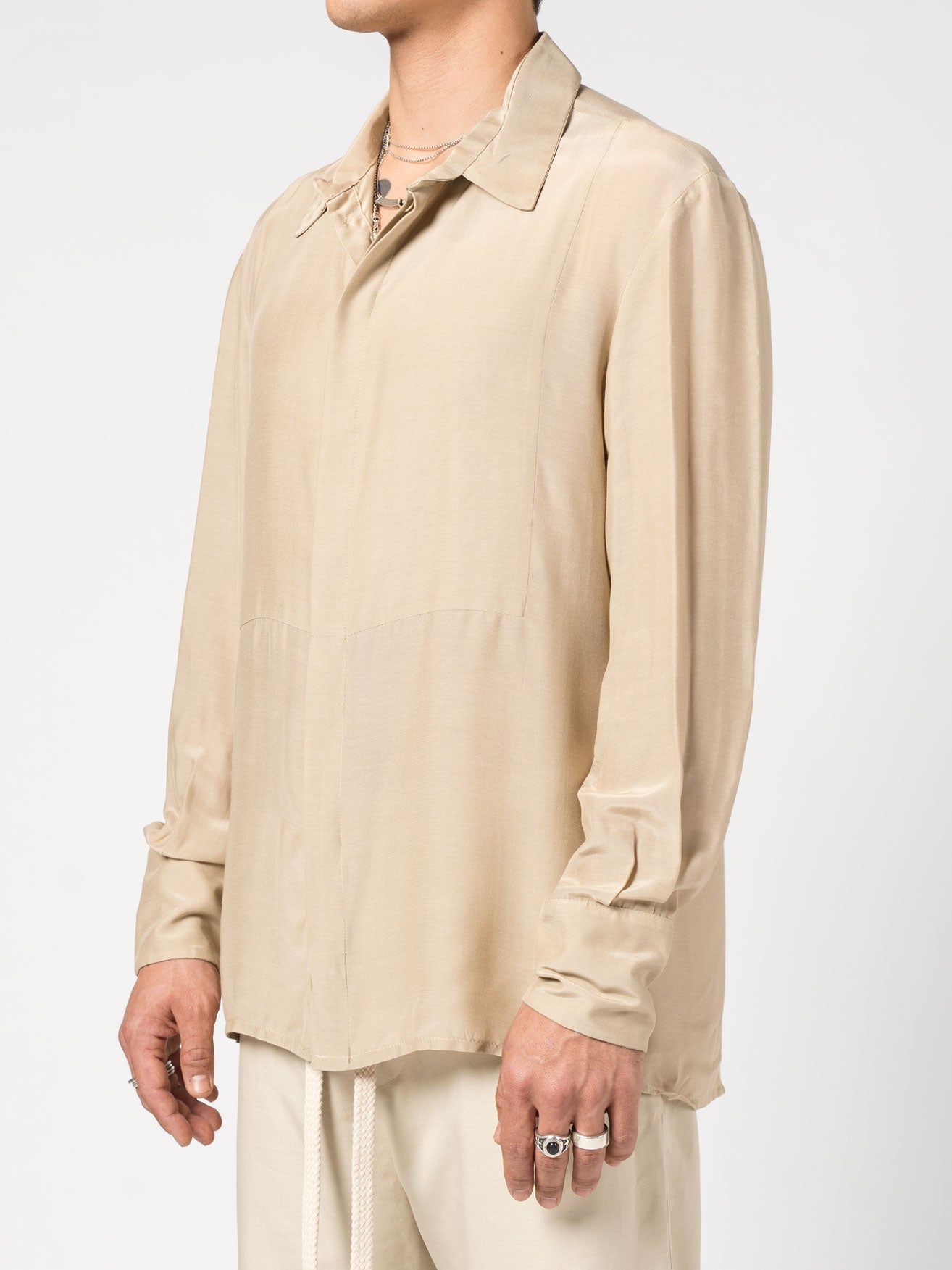 Button-Up Shirt with Concealed Placket