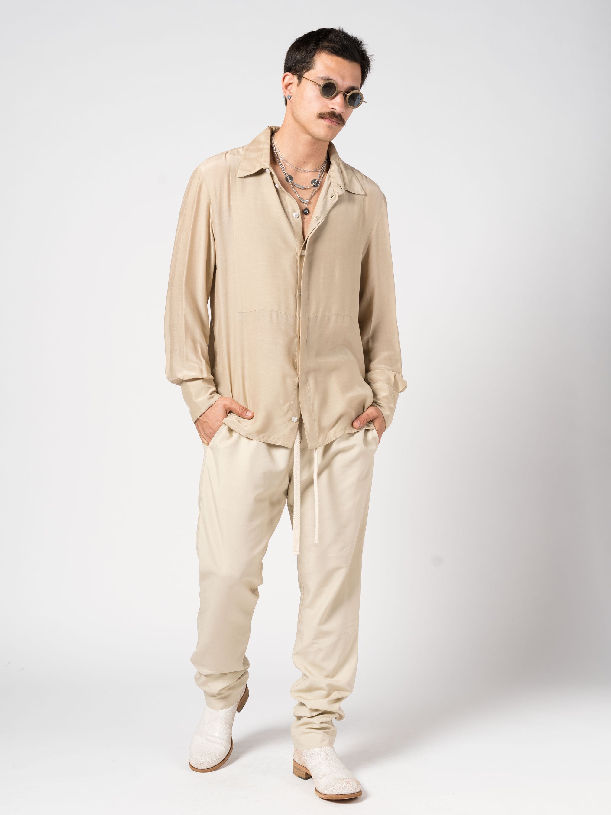 Button-Up Shirt with Concealed Placket