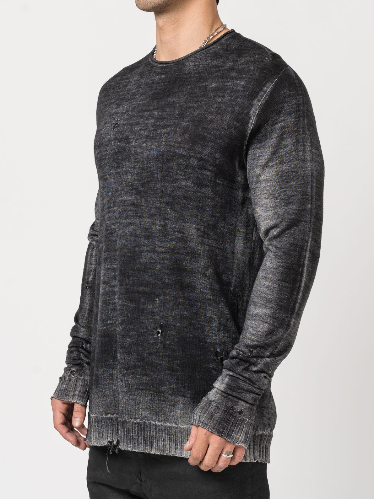 Destroyed Thin Wool Sweater