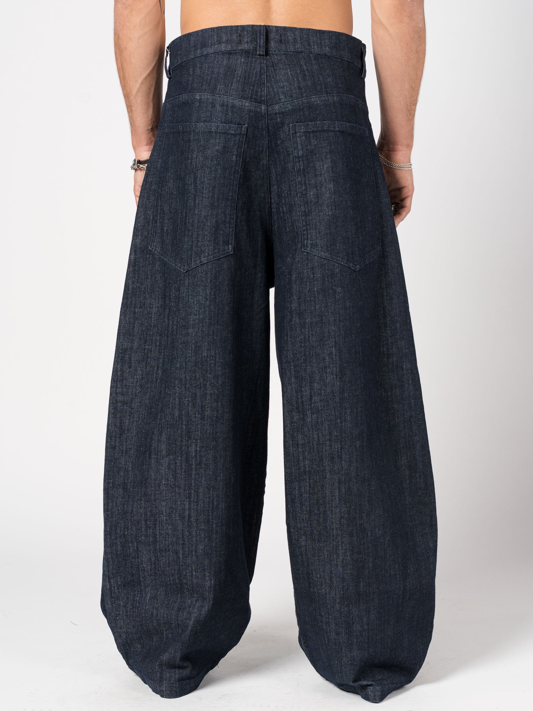 Wide-Leg Denim Trousers