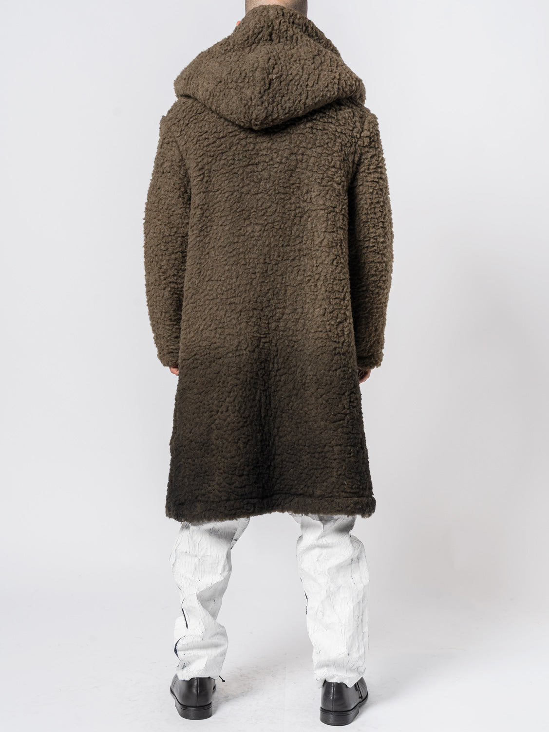 Hooded Bouclé Long Coat