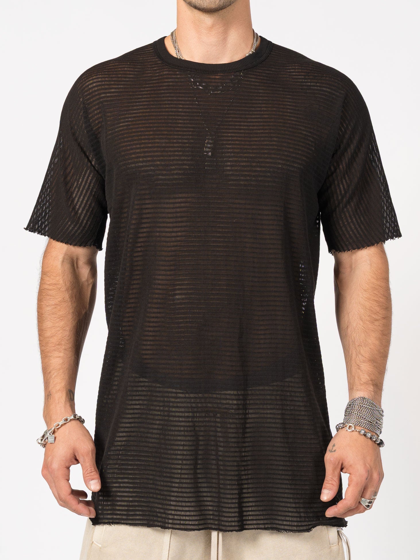 Sheer Knit T-Shirt in Cashmere Blend