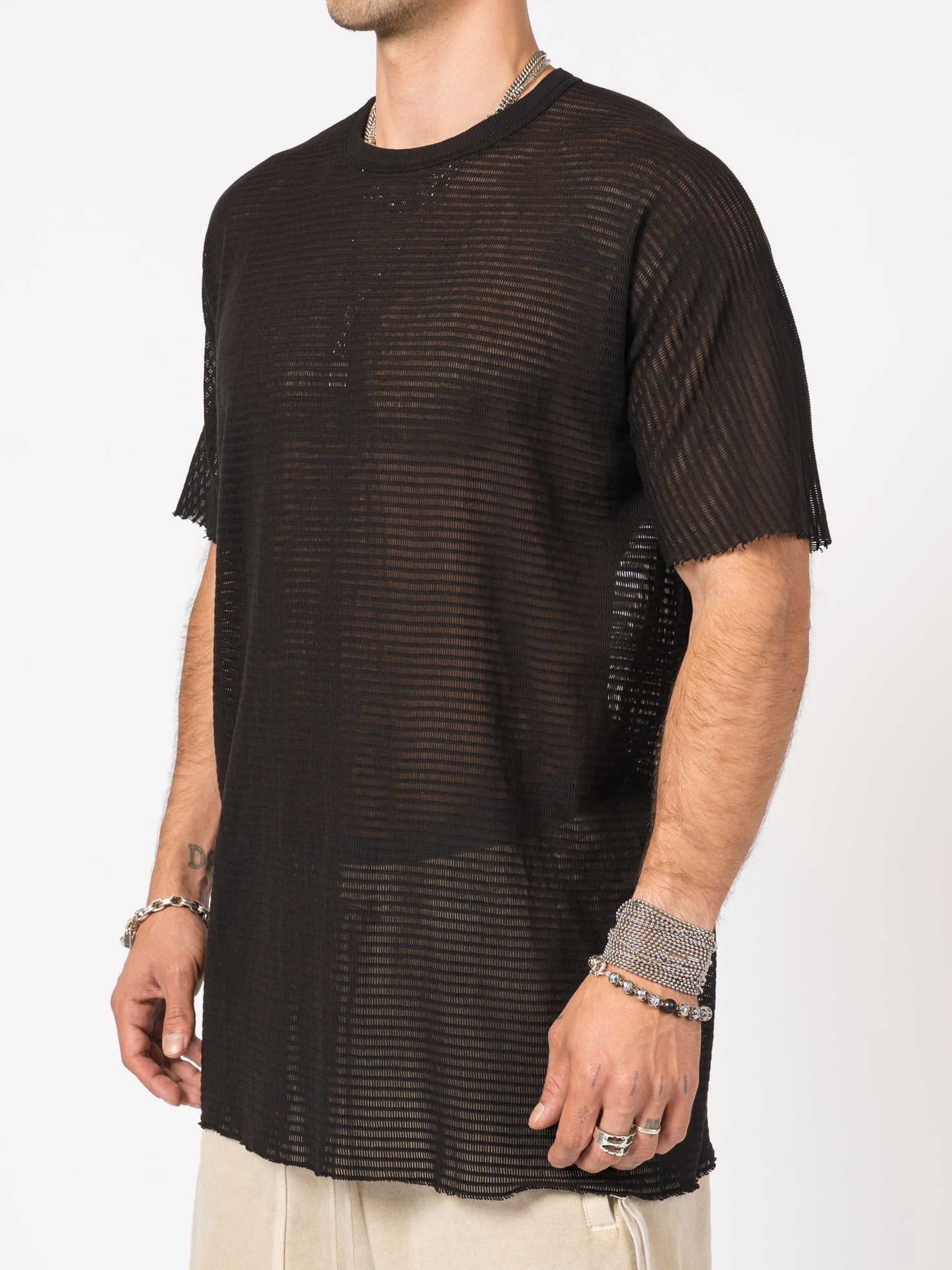 Sheer Knit T-Shirt in Cashmere Blend