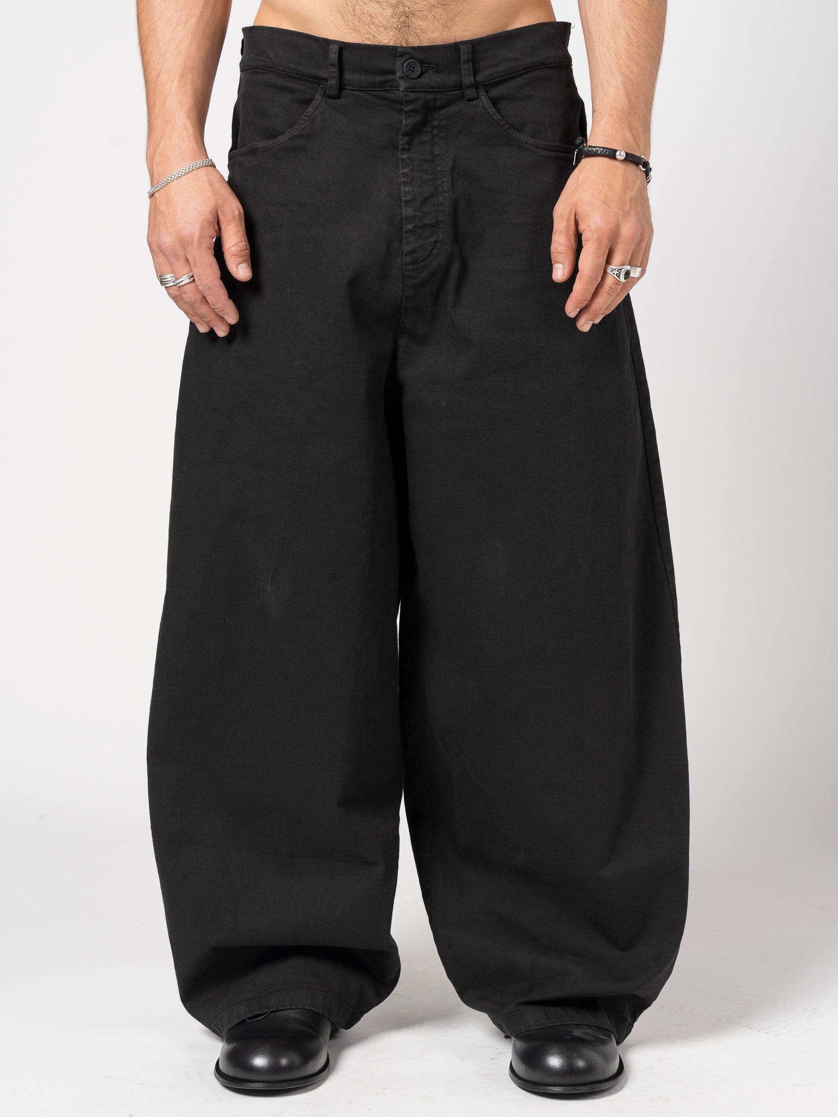 Wide-Leg Denim Trousers