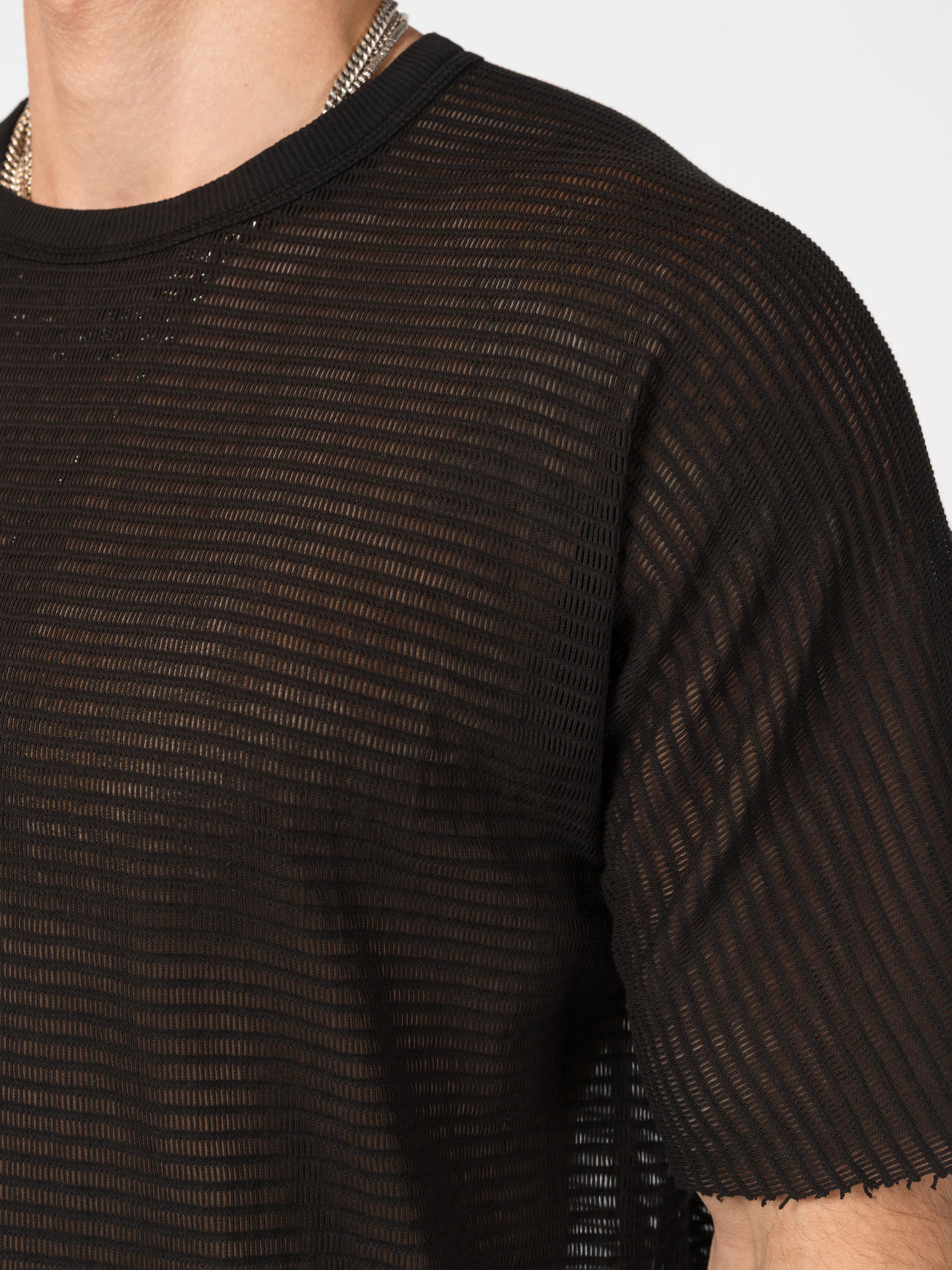 Sheer Knit T-Shirt in Cashmere Blend