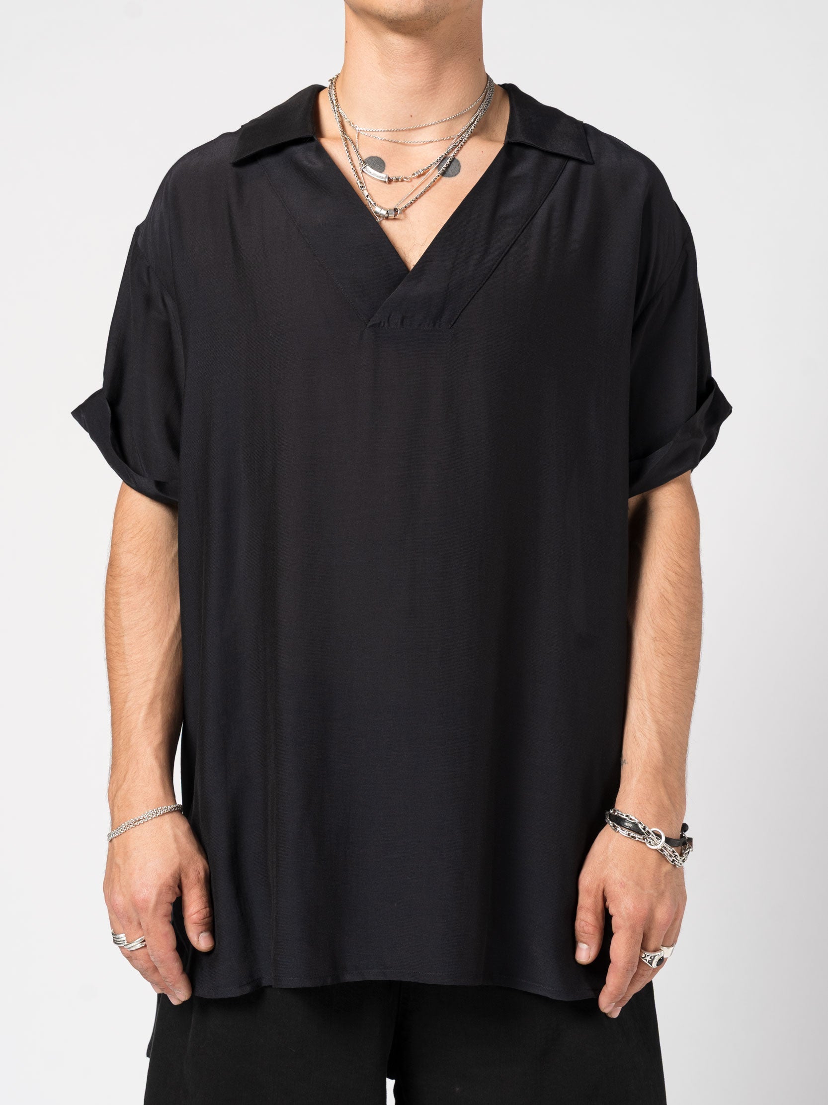 Relaxed-Fit Open-Collar Shirt