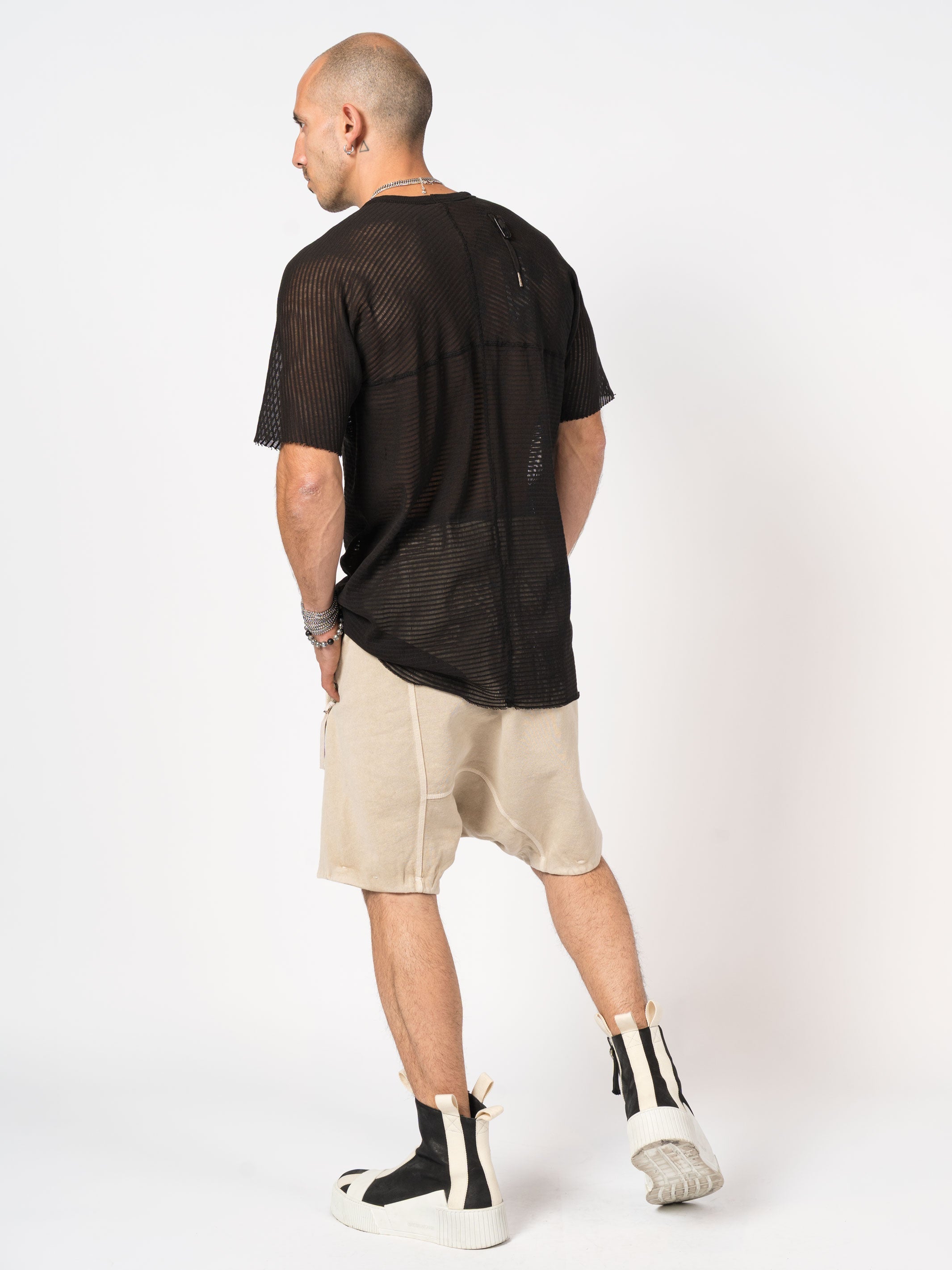 Sheer Knit T-Shirt in Cashmere Blend