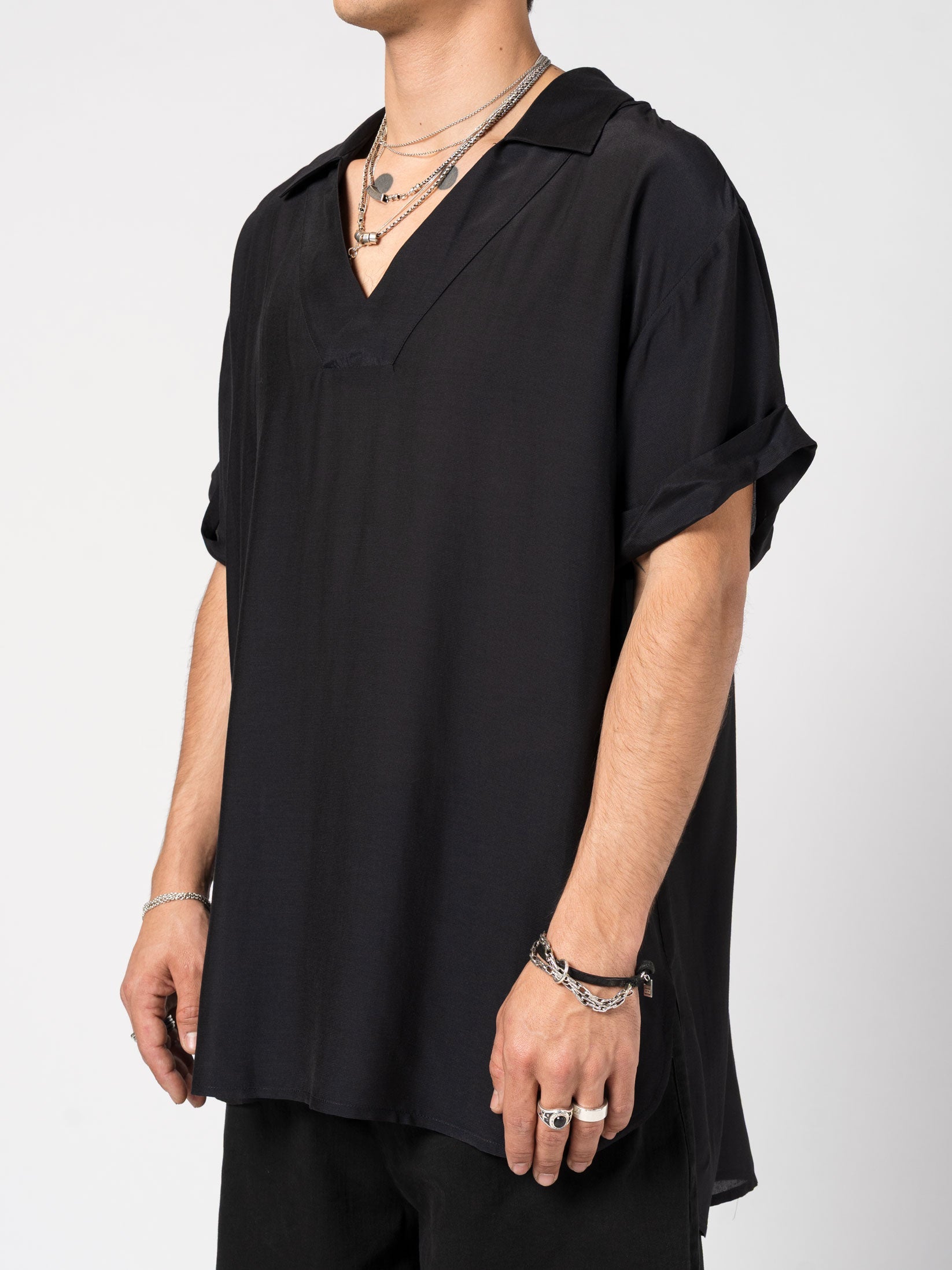 Relaxed-Fit Open-Collar Shirt