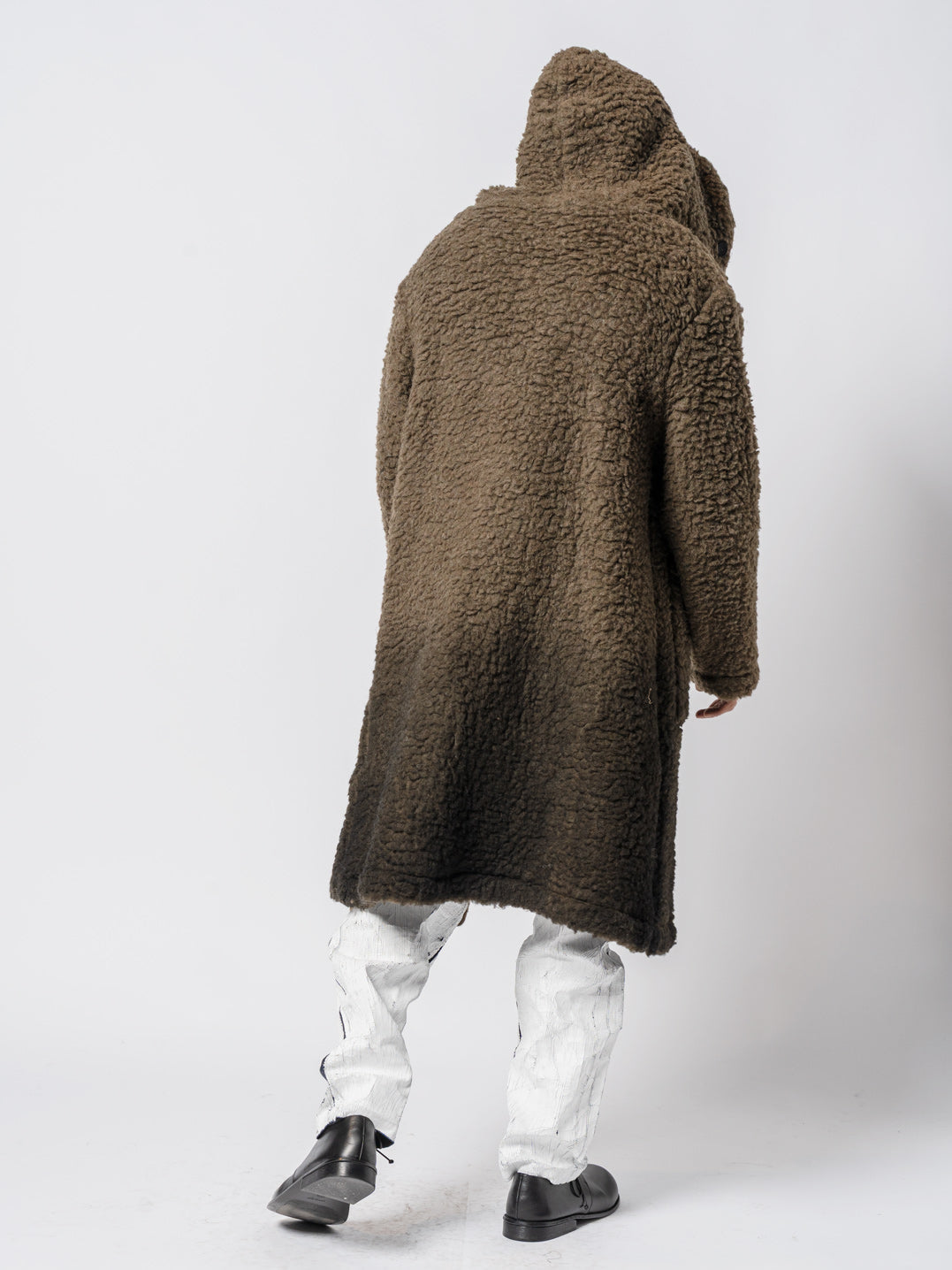 Hooded Bouclé Long Coat