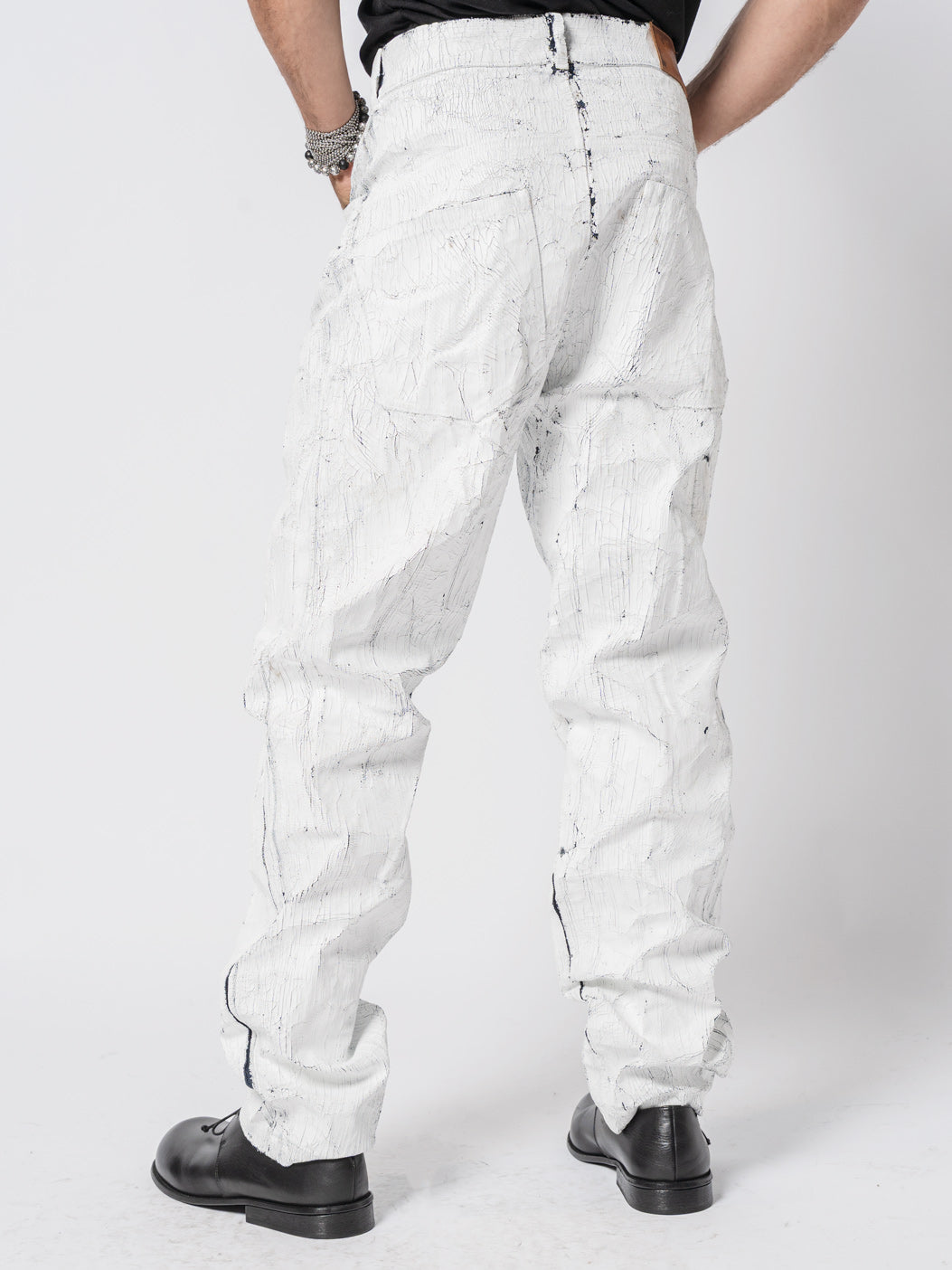 Cracked-Effect Paint Jeans