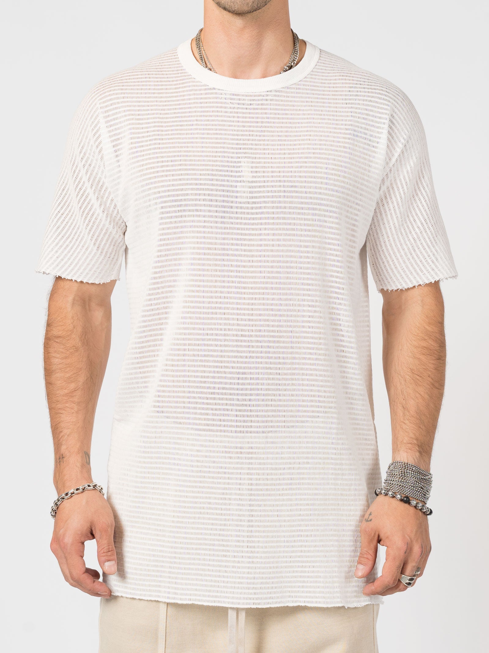 Sheer Knit T-Shirt in Cashmere Blend