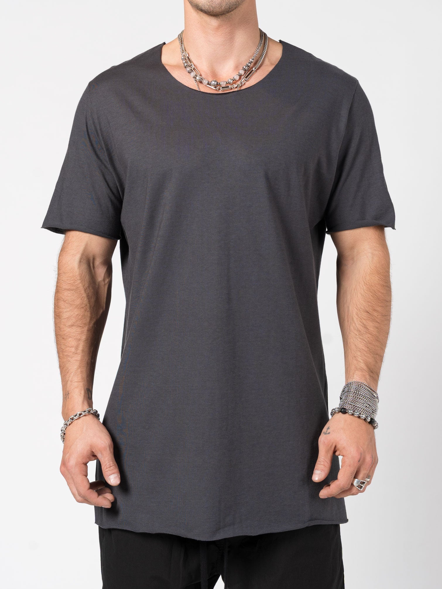 T-Shirt with Cut Neckline