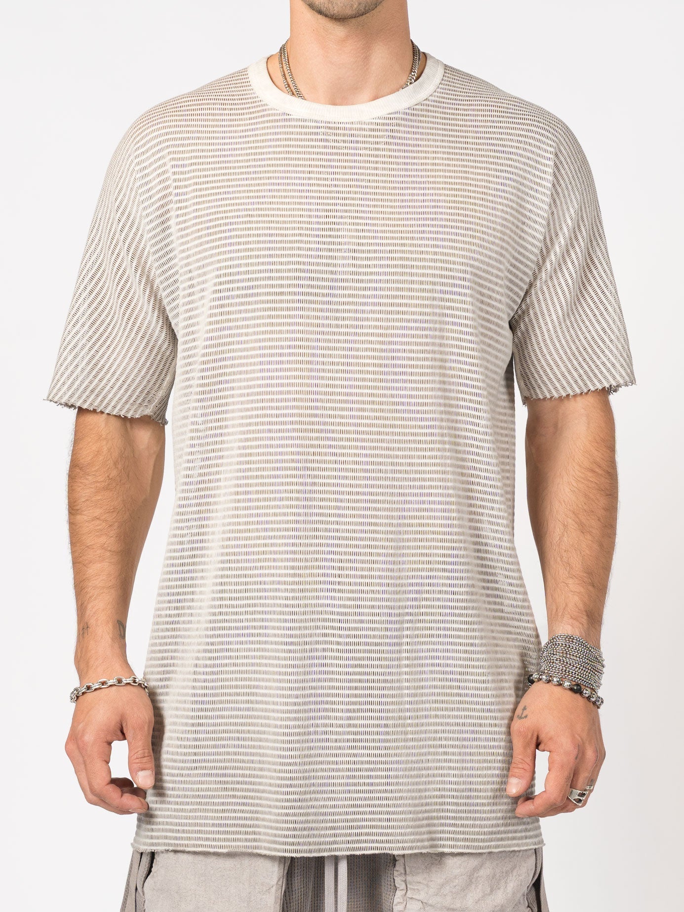 Sheer Knit T-Shirt in Cashmere Blend