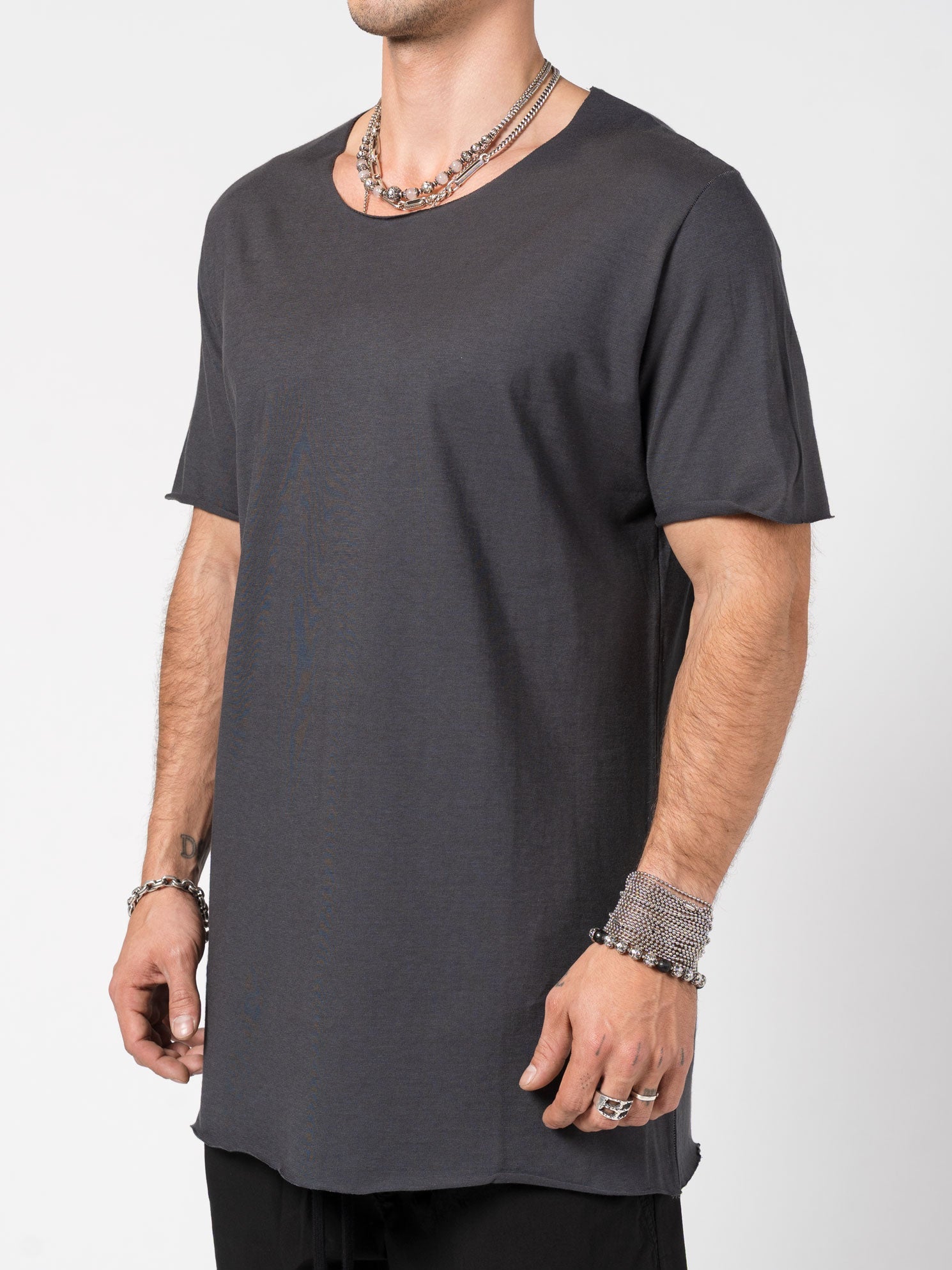 T-Shirt with Cut Neckline