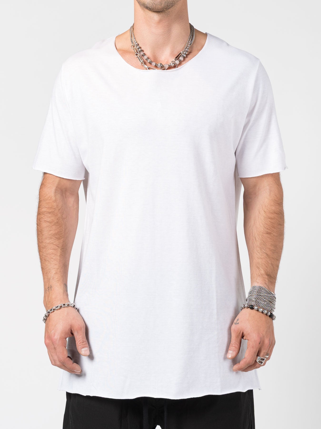 T-Shirt with Cut Neckline