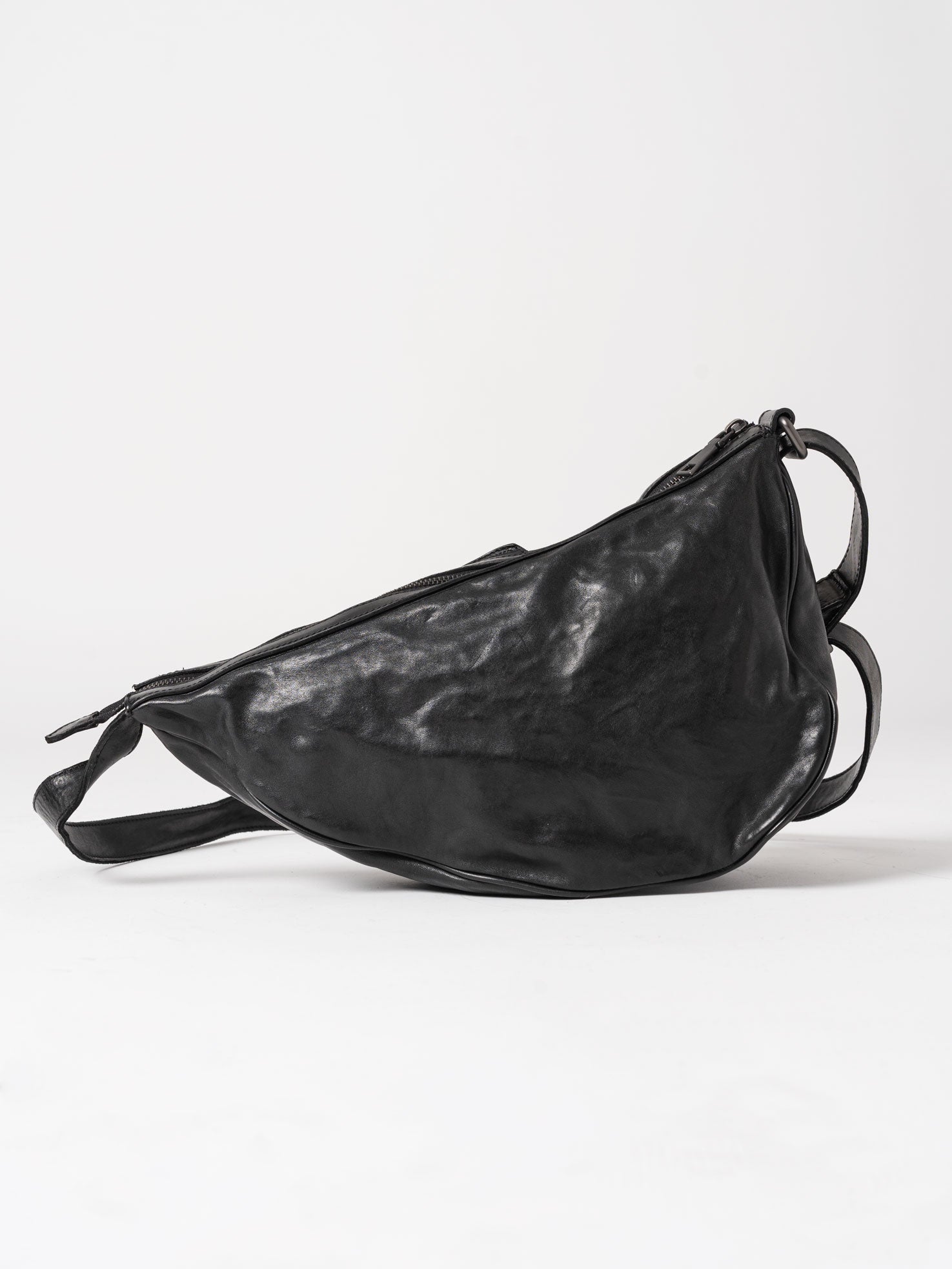 Asymmetrical Leather Sling Bag