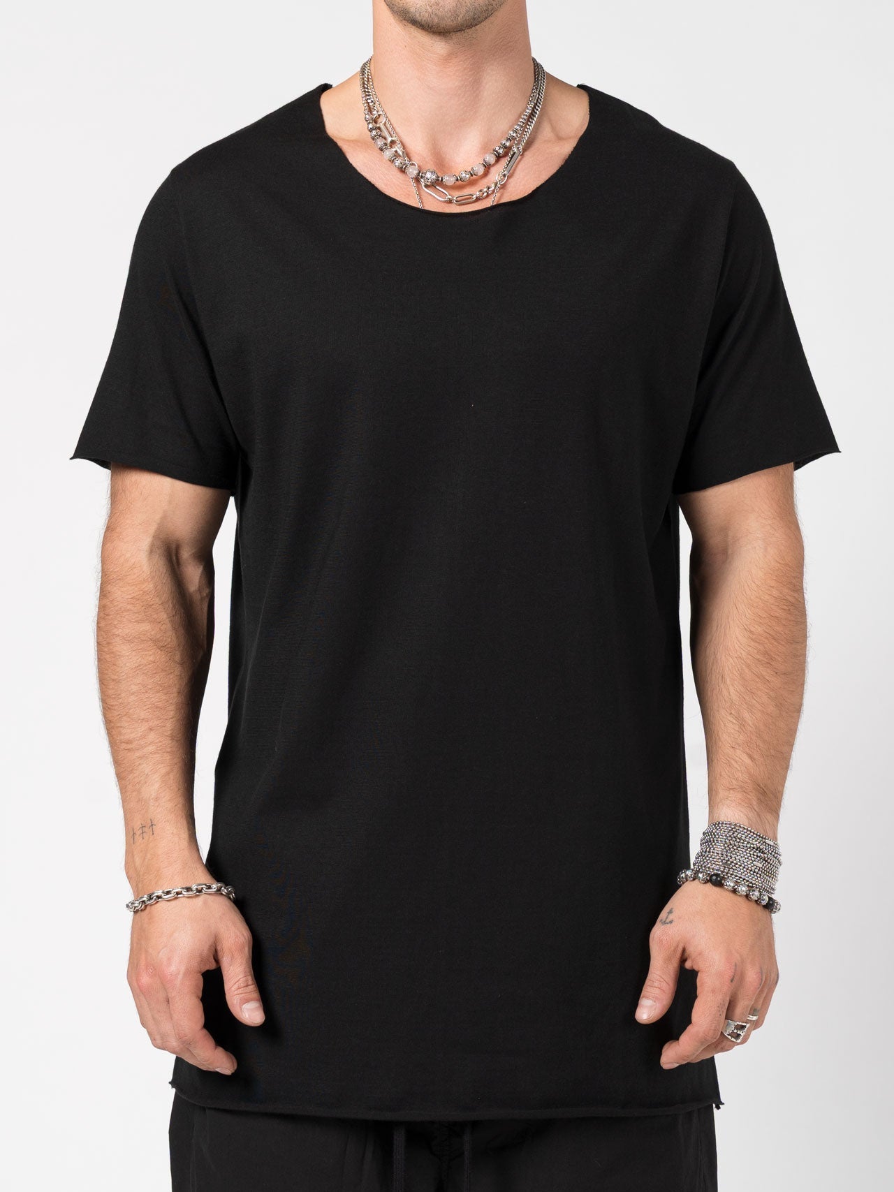 T-Shirt with Cut Neckline