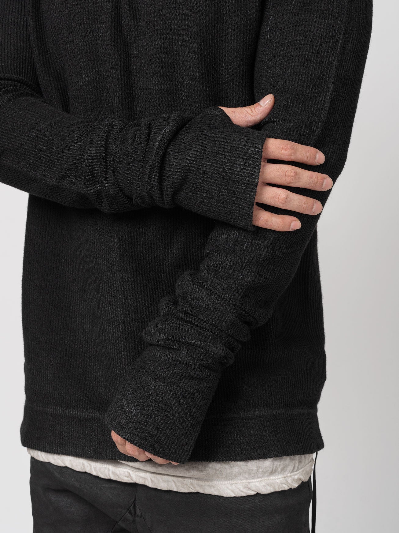 Ribbed Long-Sleeve Sweatshirt