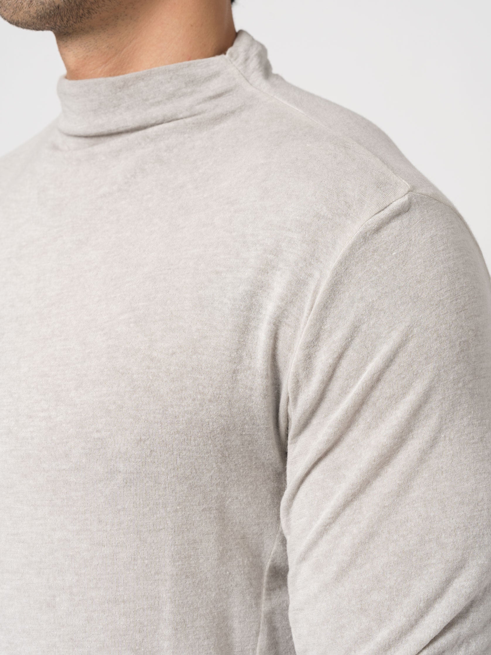 High-Neck Modal-Cashmere Blend T-Shirt