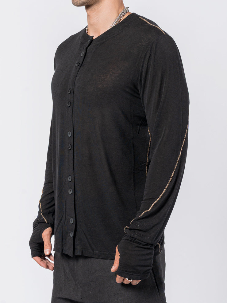 Button-Up Long Sleeve T-Shirt