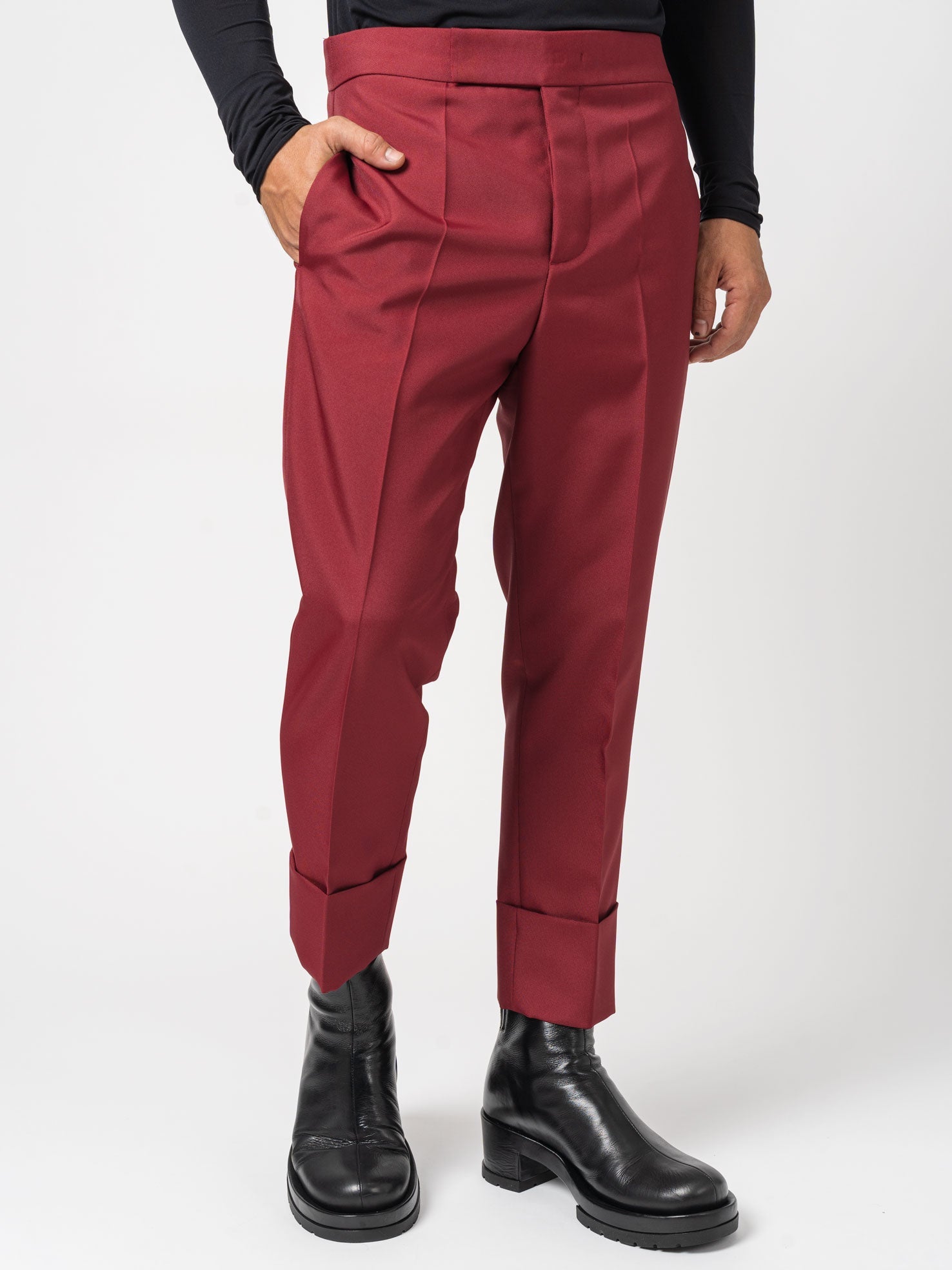 Natté Filo Doppio Bordeaux Trousers