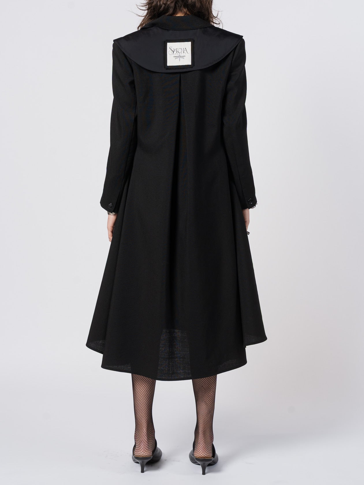 Wool and Mikado Satin Tailored Dress