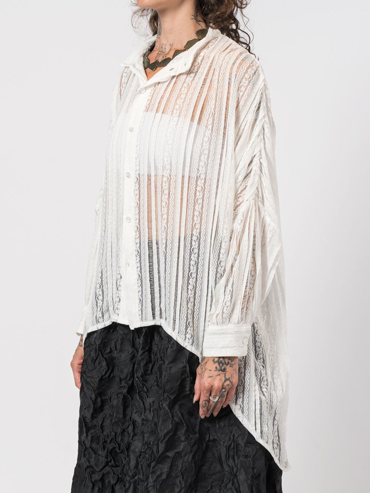 Lace Button-Up Shirt