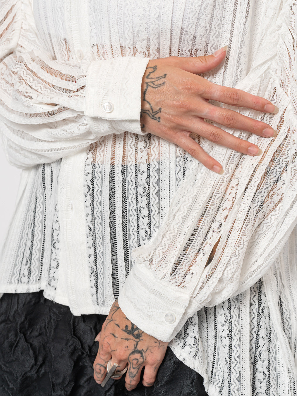 Lace Button-Up Shirt