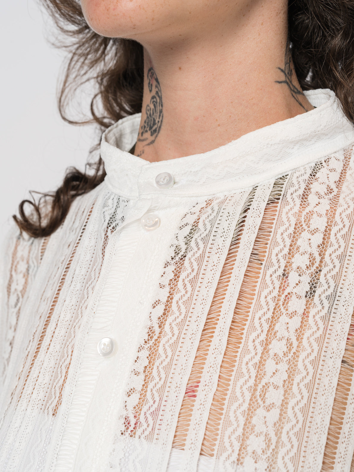 Lace Button-Up Shirt