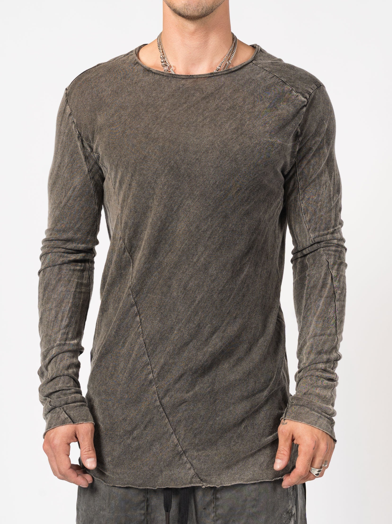 Raw Seam Long Sleeve T-Shirt