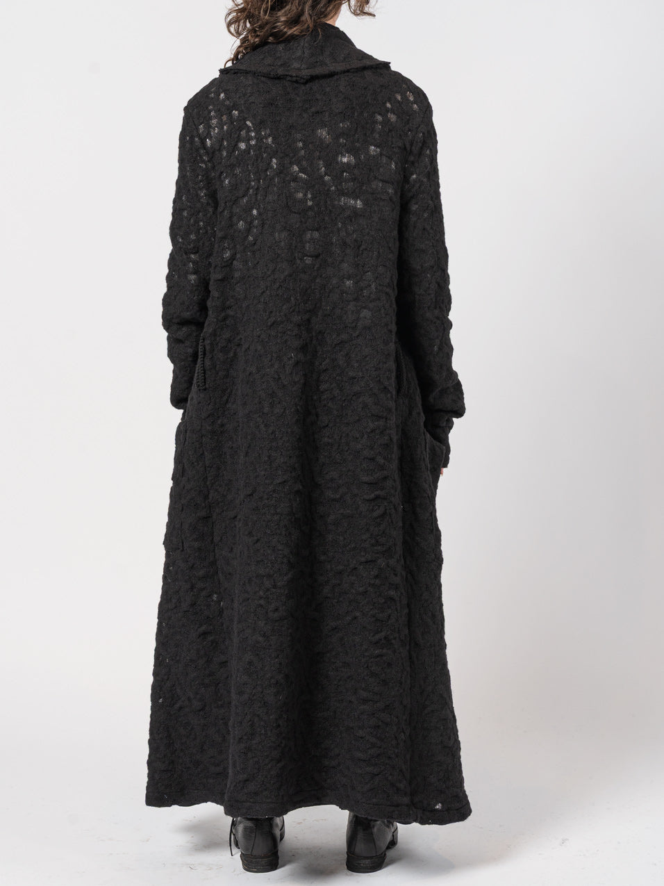Long Textured Wool Coat