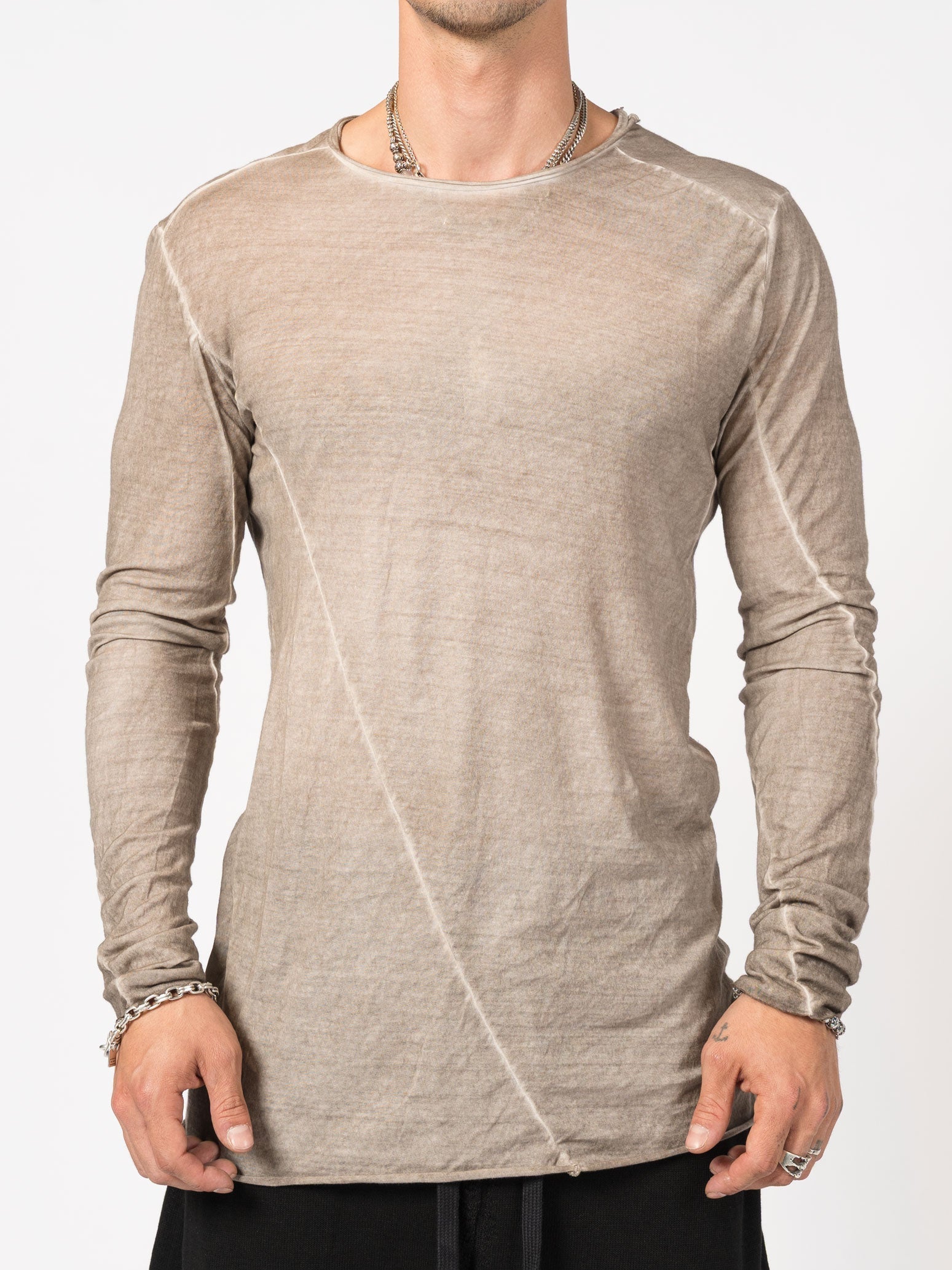 Raw Seam Long Sleeve T-Shirt