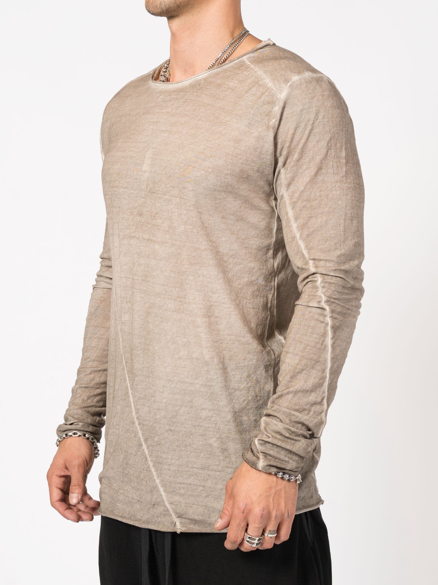 Raw Seam Long Sleeve T-Shirt