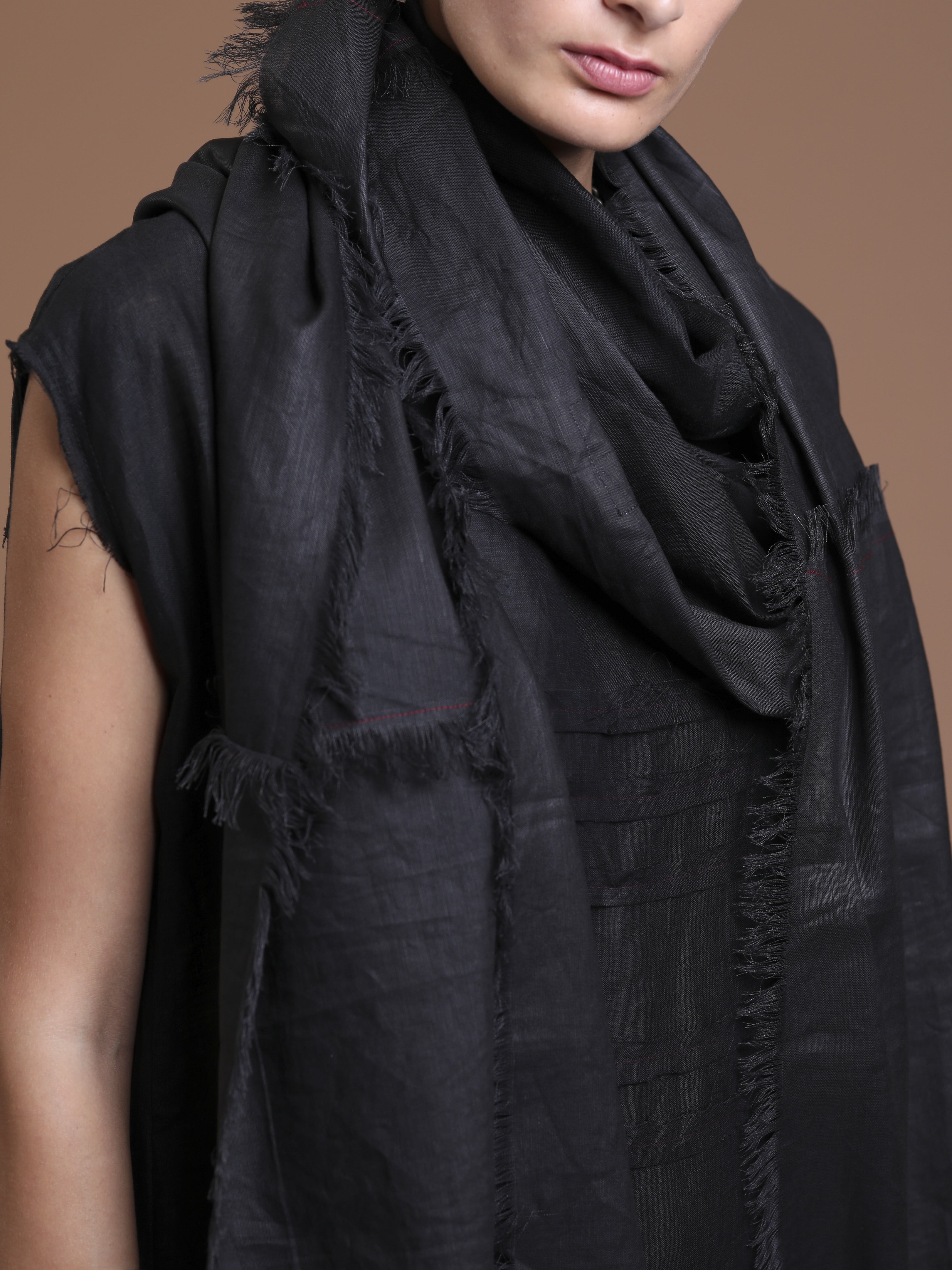 Fringed Linen Shawl - INN7