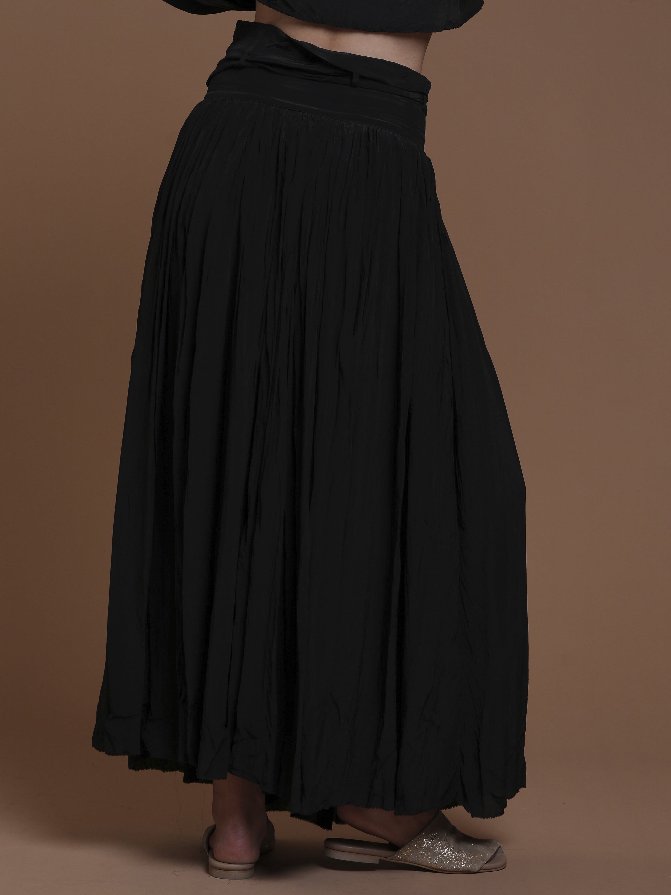 Gathered Viscose Maxi Skirt - INN7