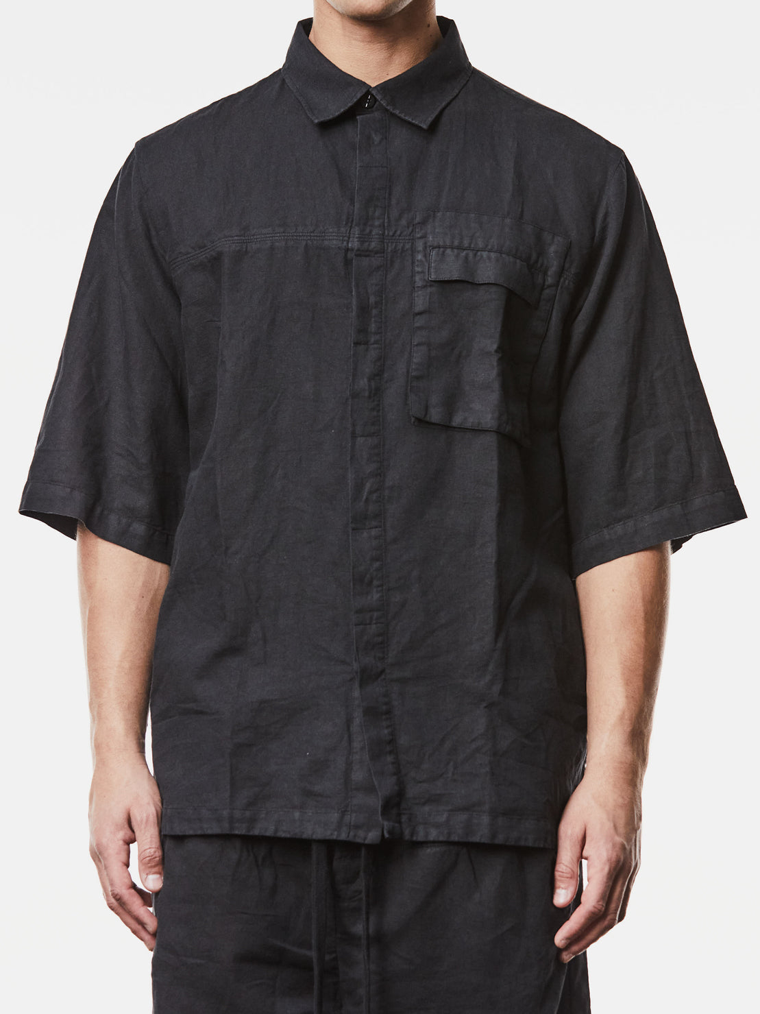 Washed Woven Linen Shirt